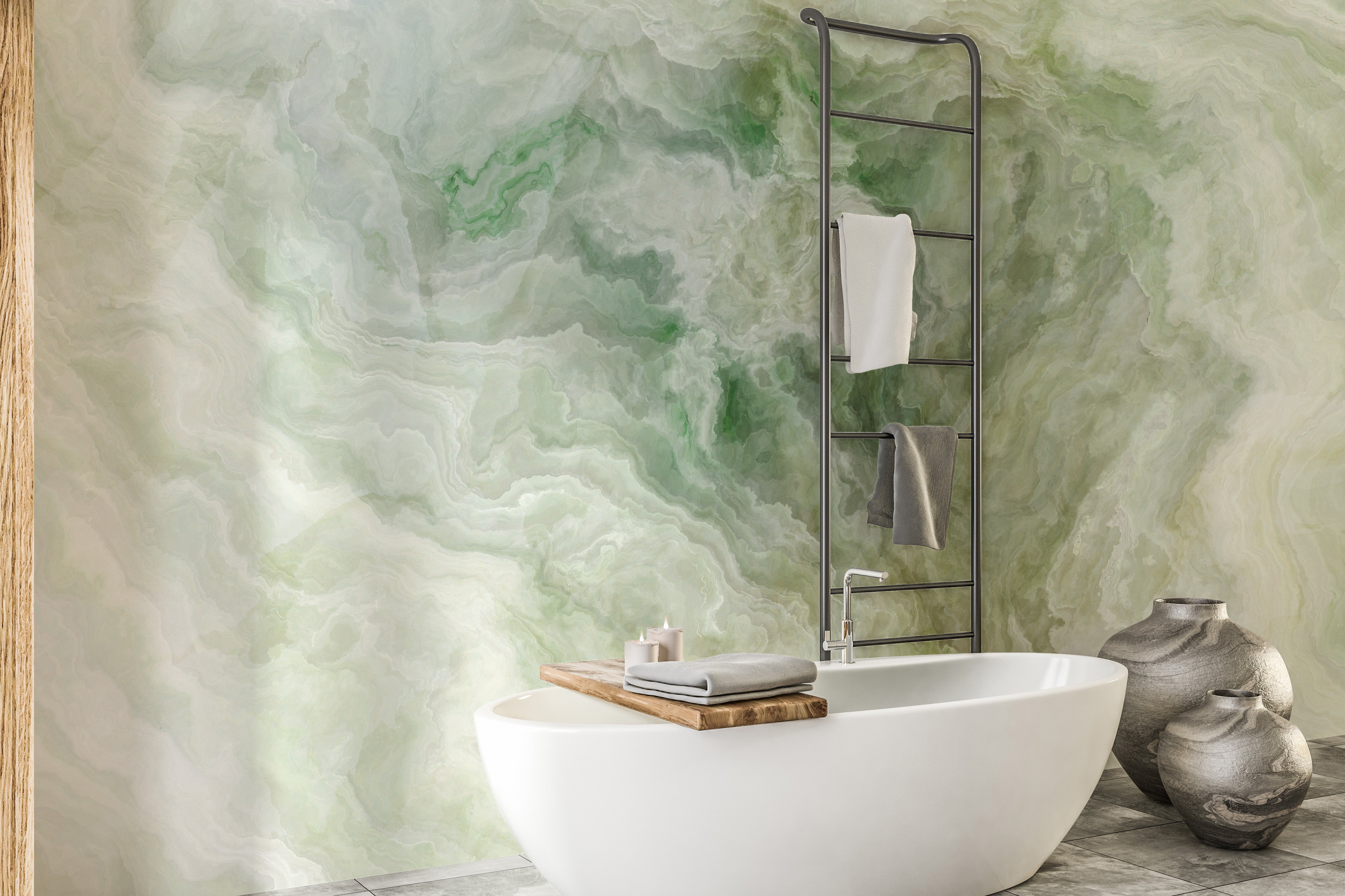 Green marble wallpaper with elegant texture
