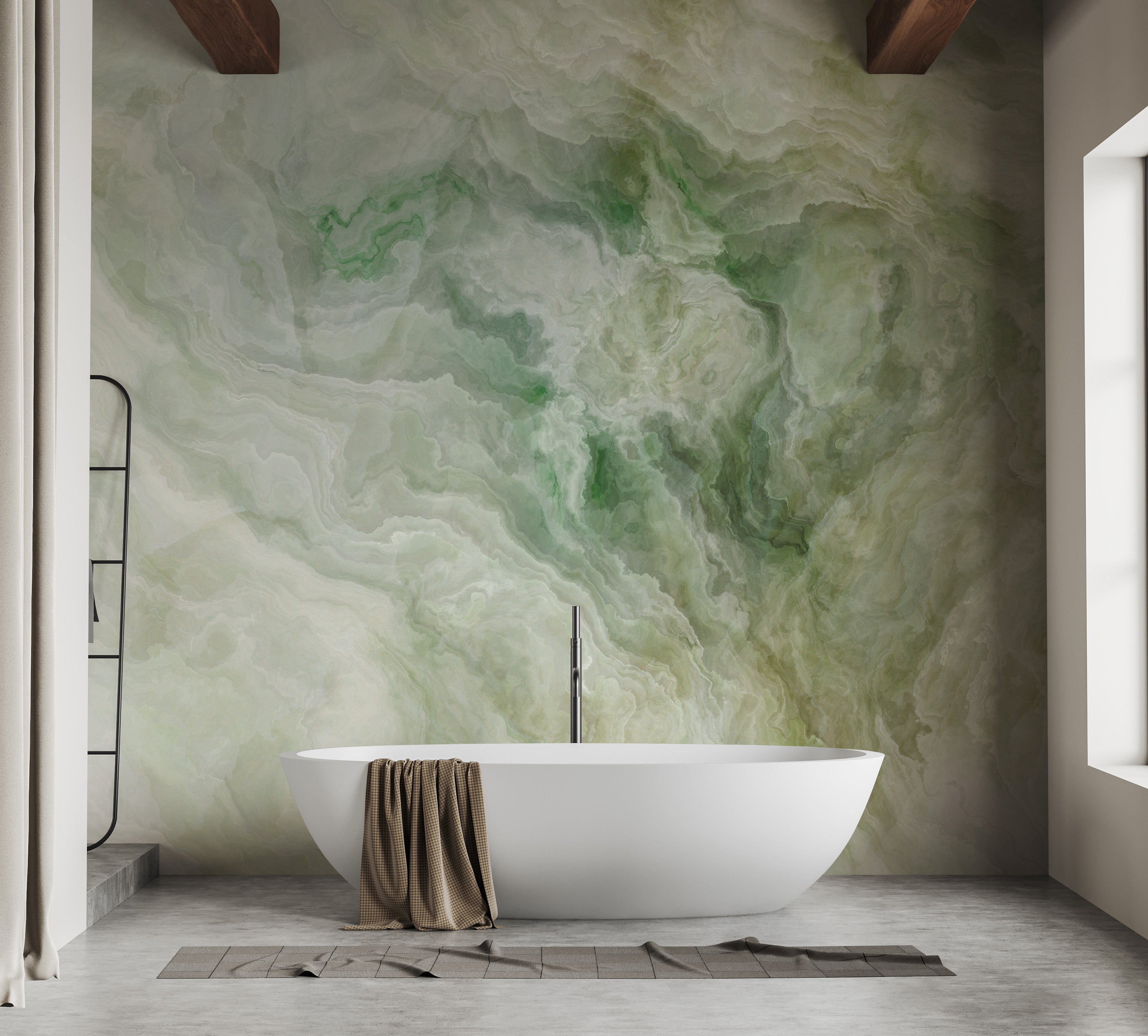 Luxurious green marble mural for walls
