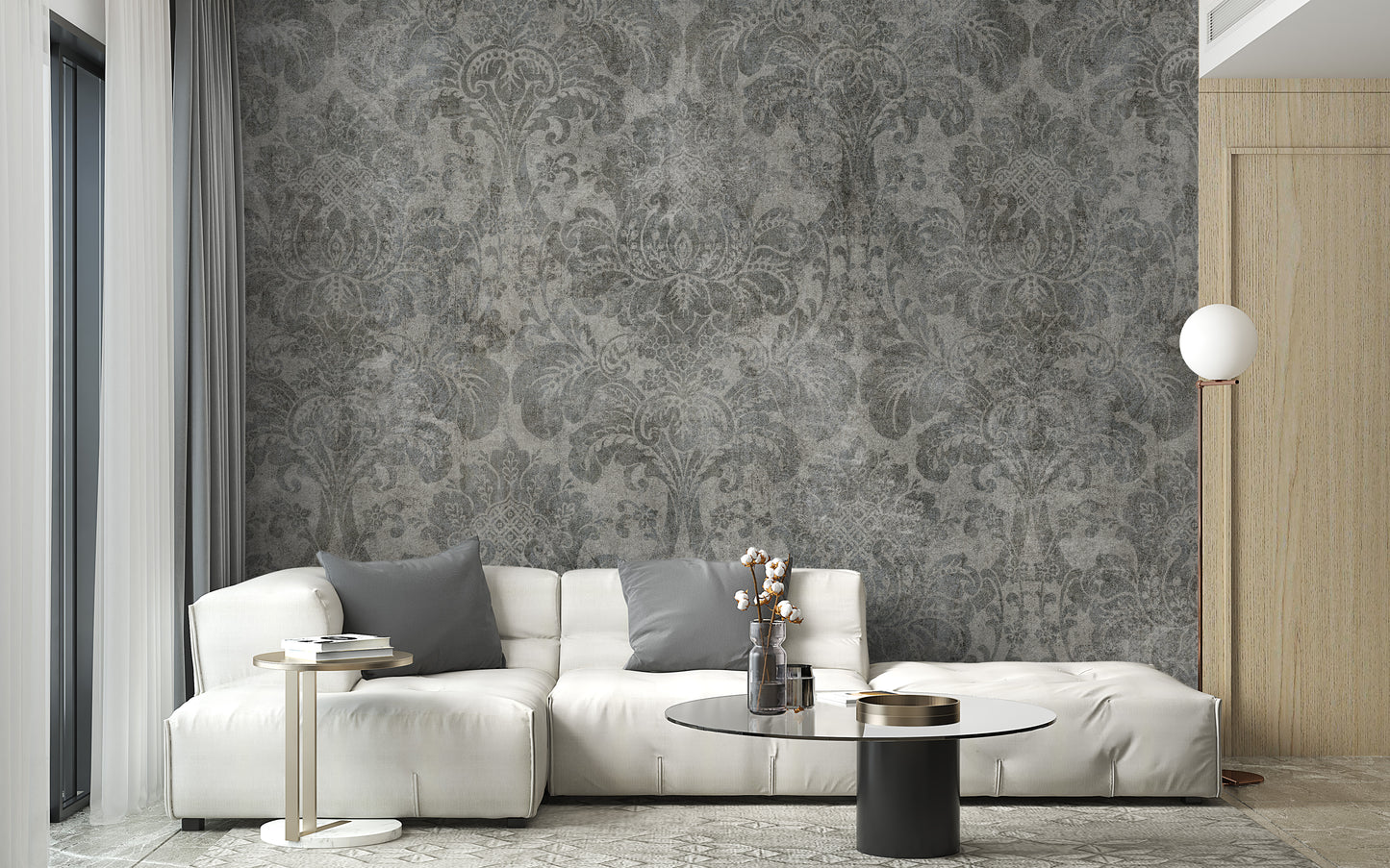 Damask Wallpaper for Walls in Baroque Style