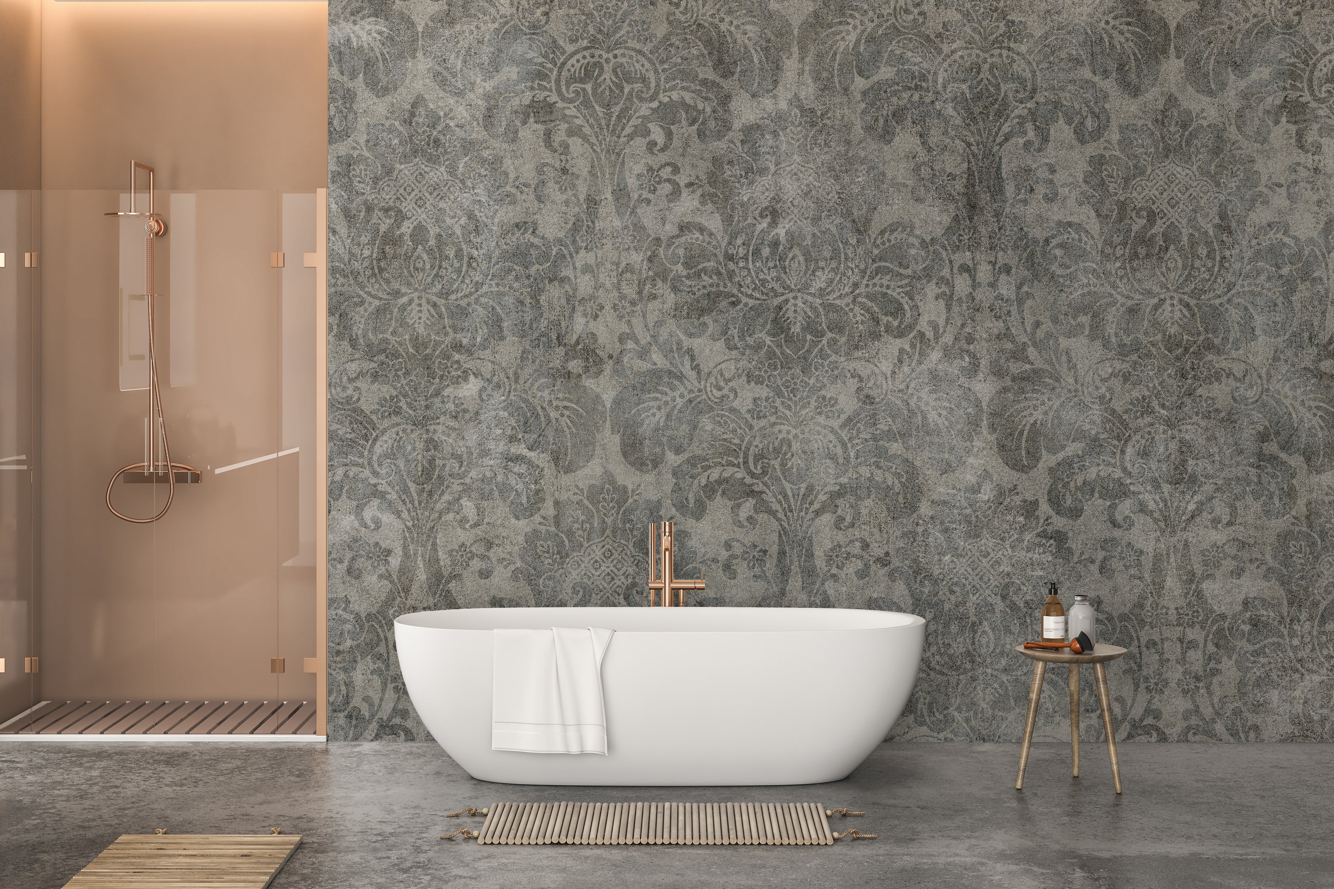 Graceful damask wall design for luxury interiors
