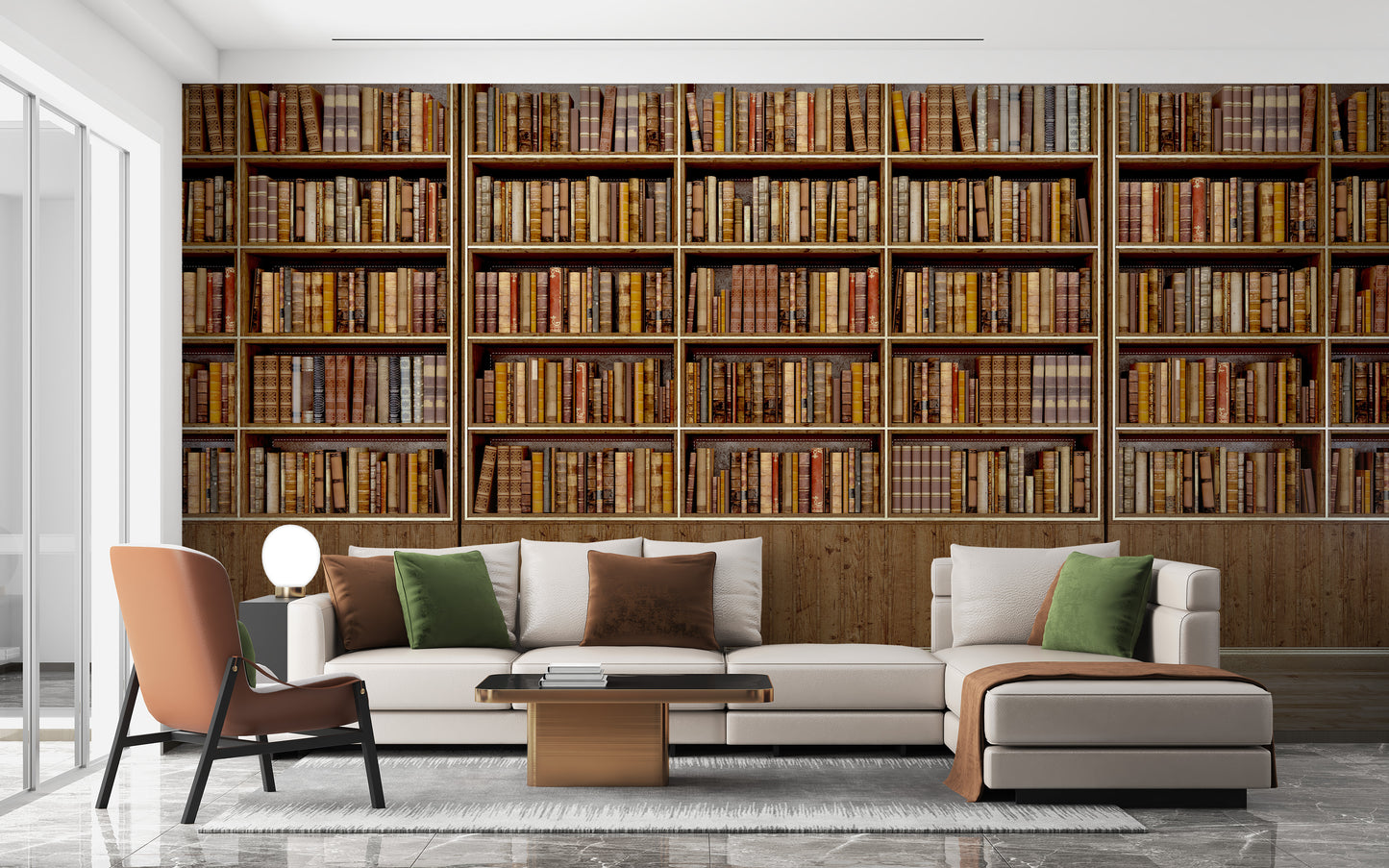 Library Bookcase wallpaper mural