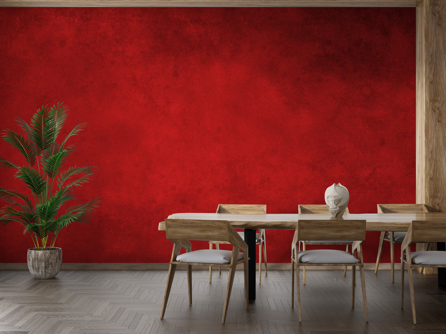 Bright Red Concrete Pattern Wallpaper Murals