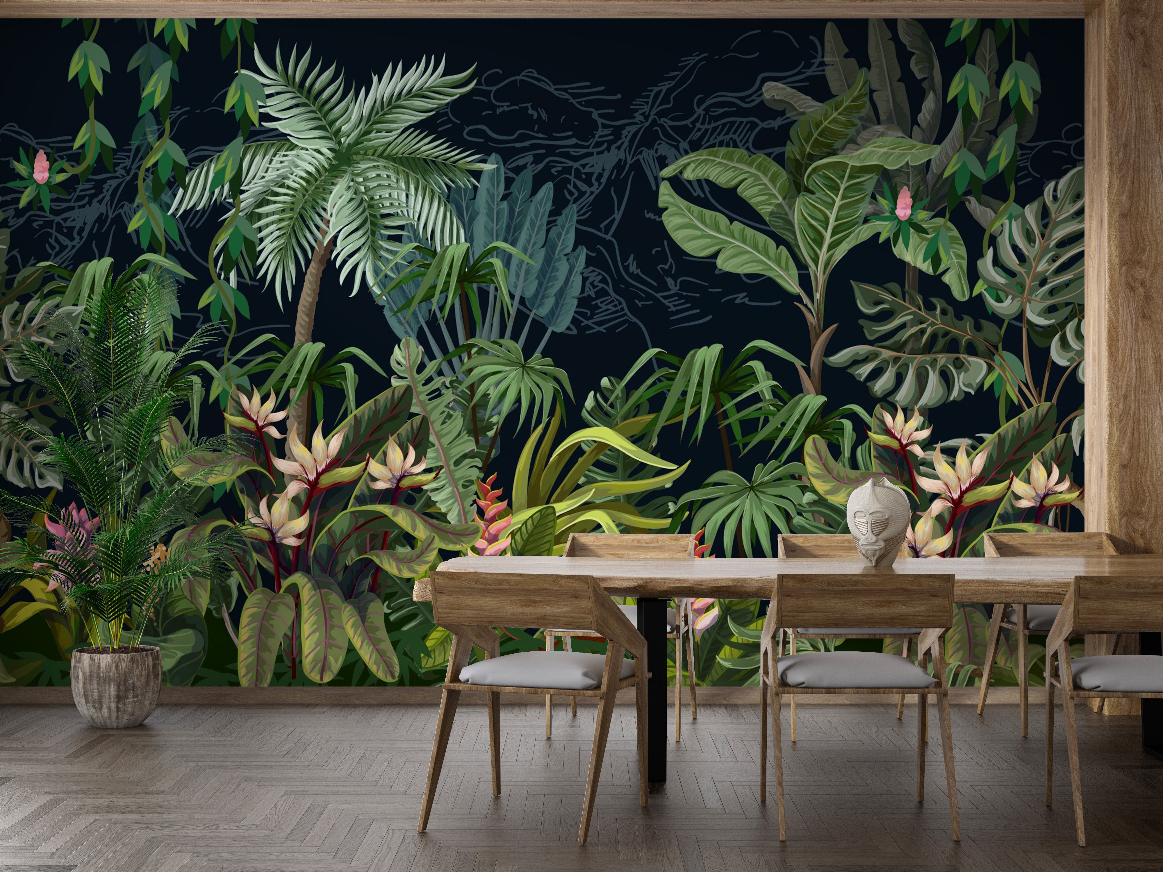 Exotic greenery mural to transform any living space
