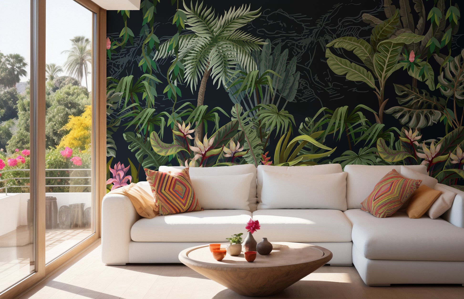 Captivating wallpaper mural with rainforest scenery
