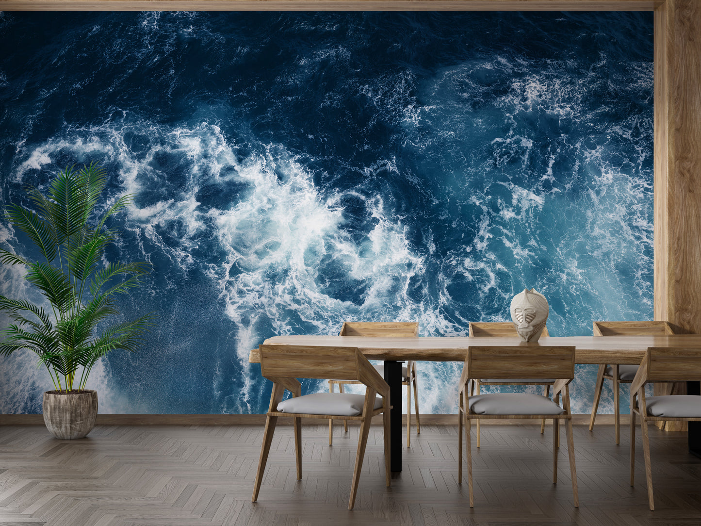 Modern blue water mural for stylish walls
