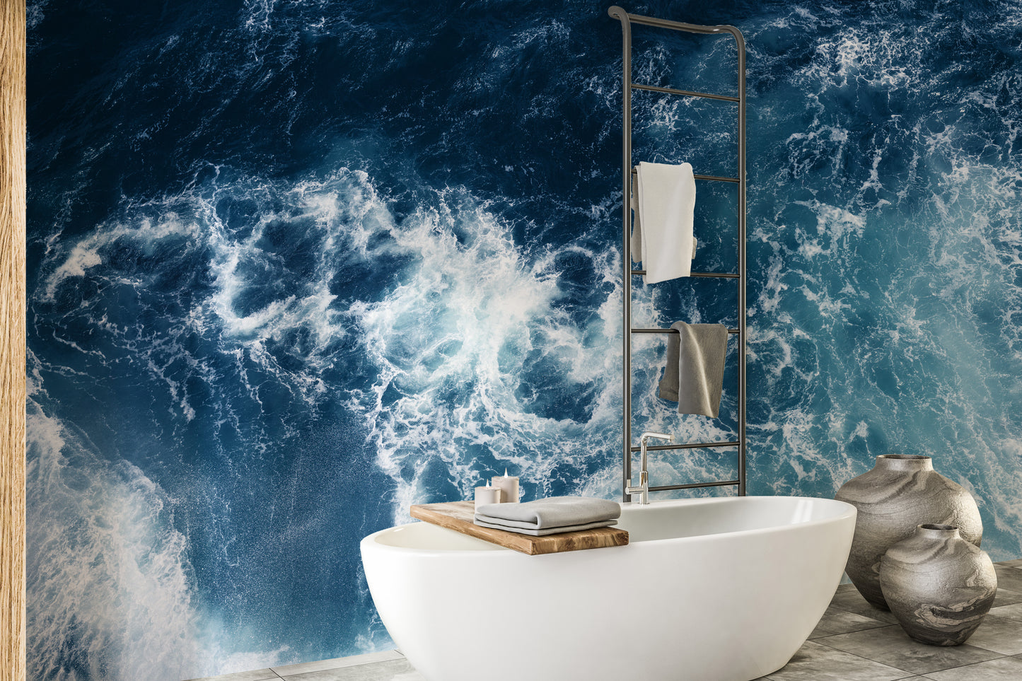 Ocean-inspired blue water wallpaper style
