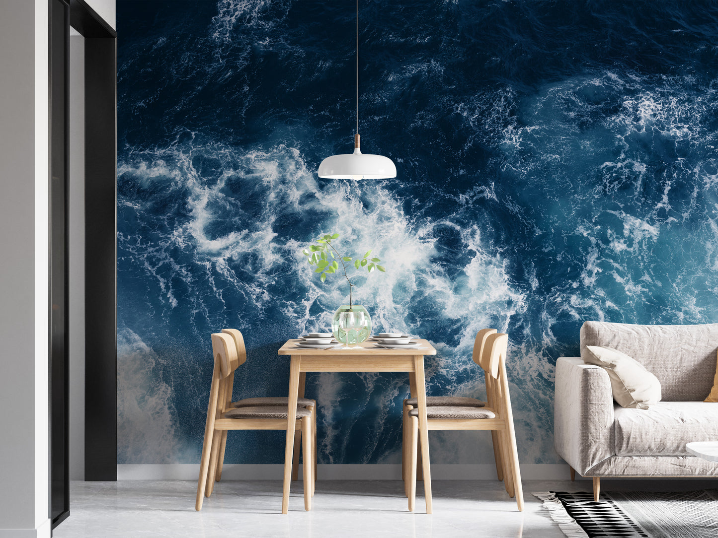 Luxurious blue water wallpaper for homes
