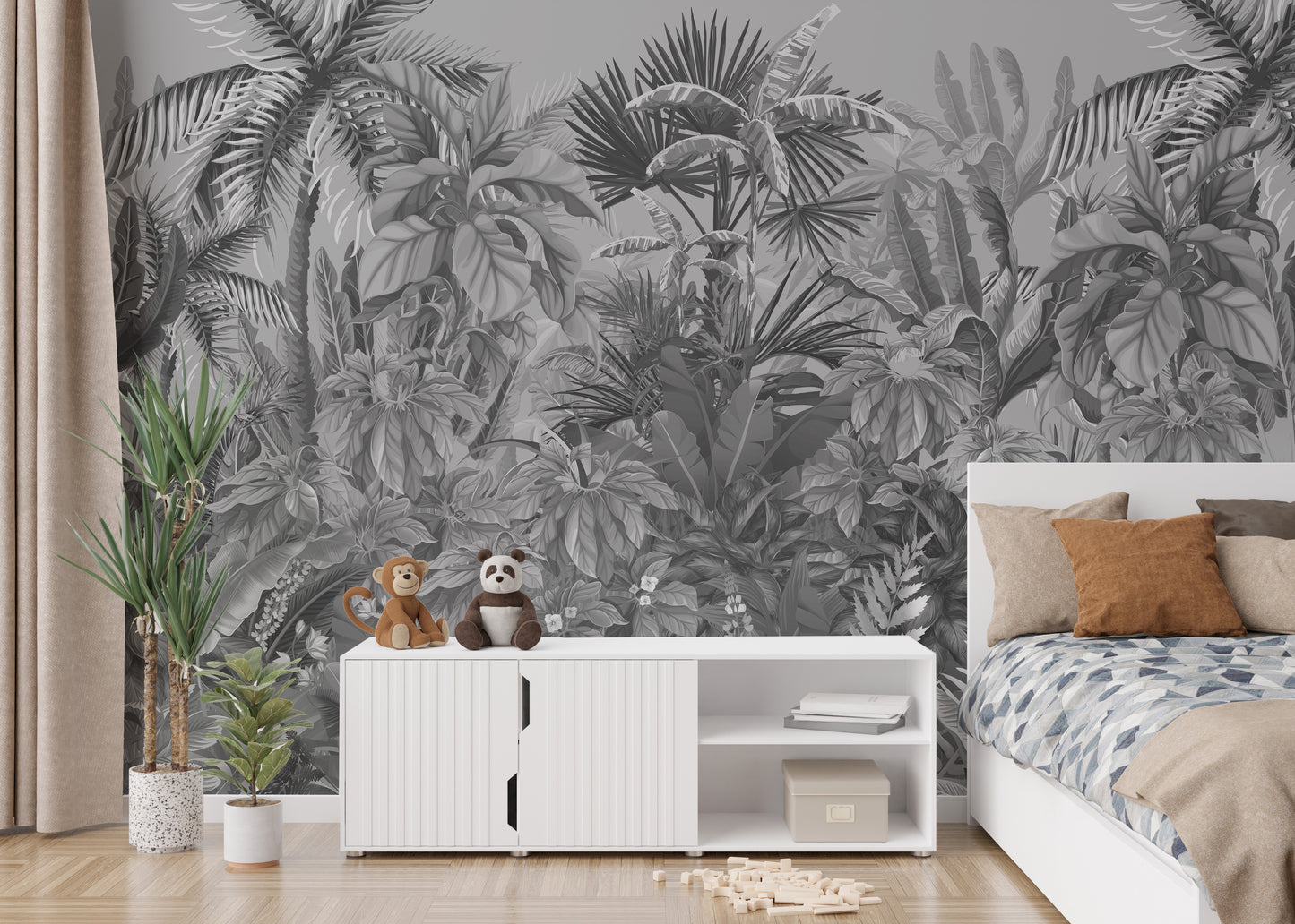 Illustrated Plant Life Wallpaper Mural