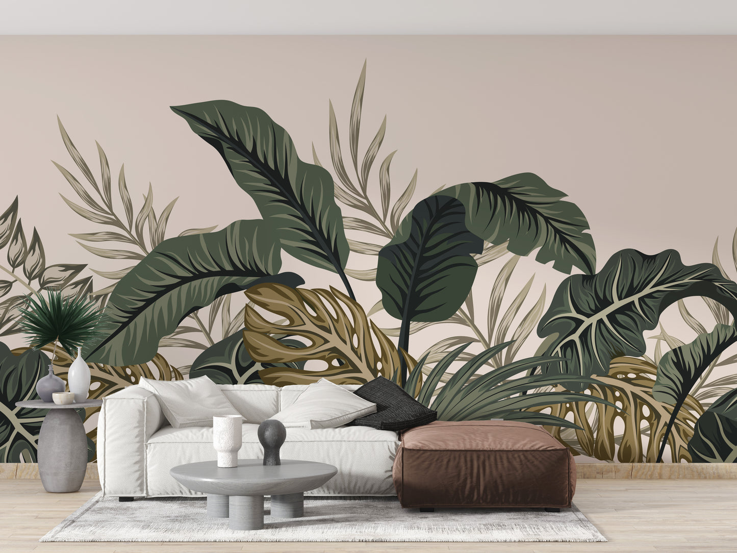 Tropical Leaves & Fern Design Wallpaper Mural