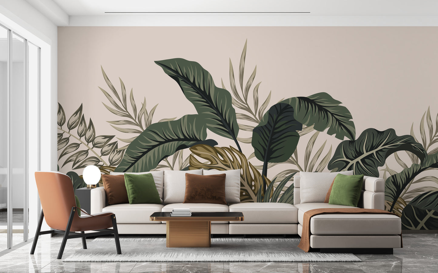 Tropical Leaves & Fern Design Wallpaper Mural