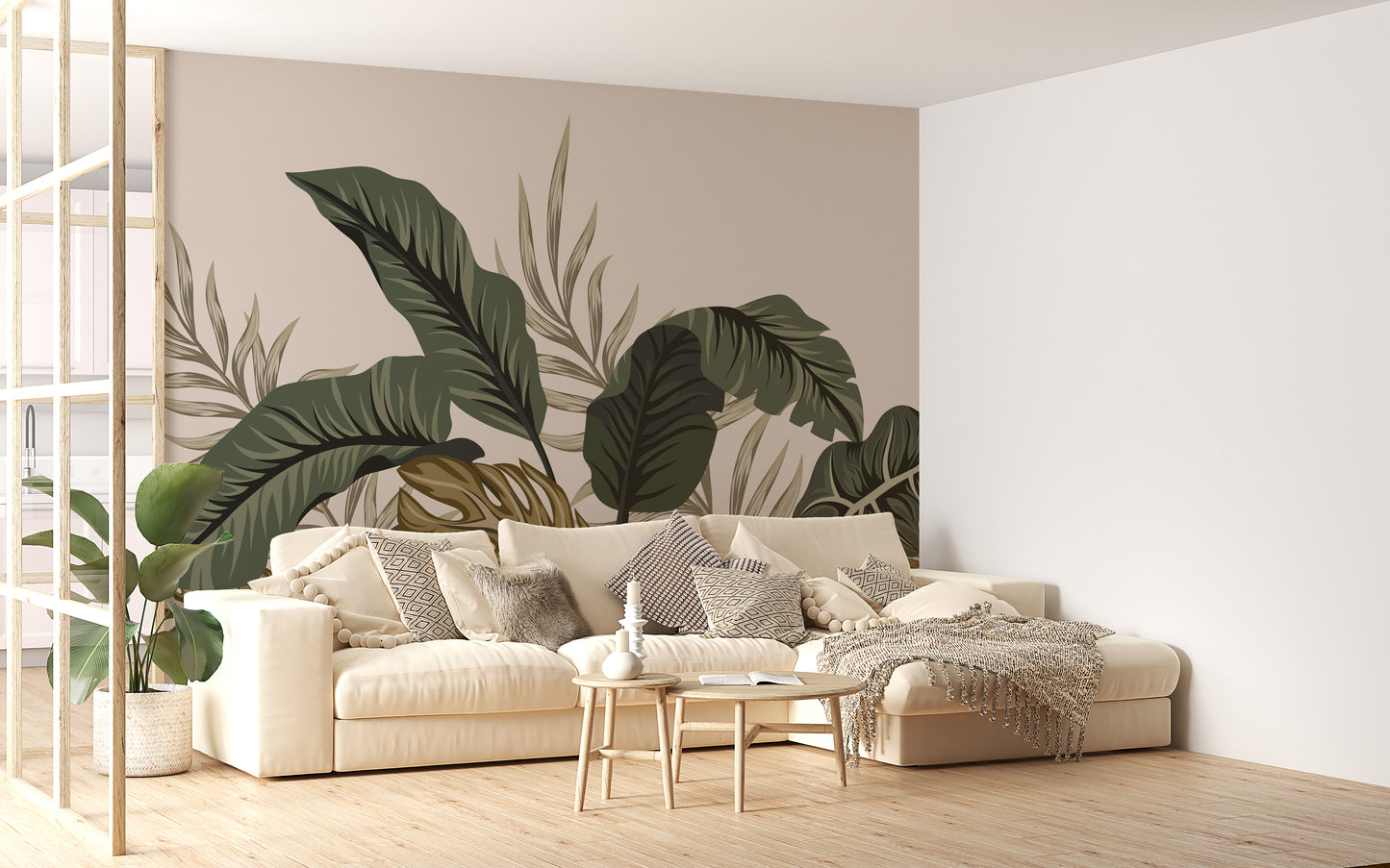 Tropical Leaves & Fern Design Wallpaper Mural