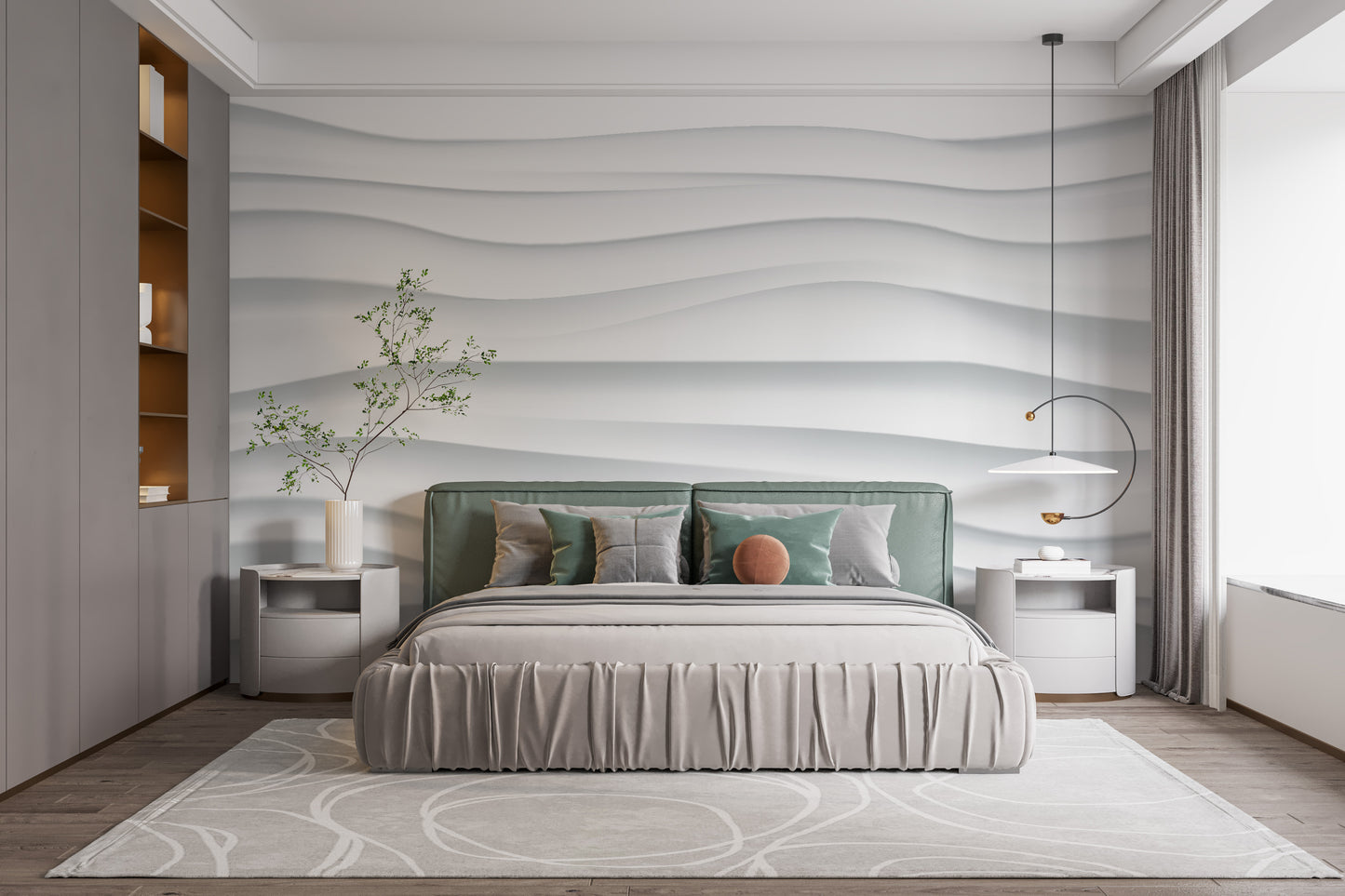 Wave Motif Wallpaper Mural