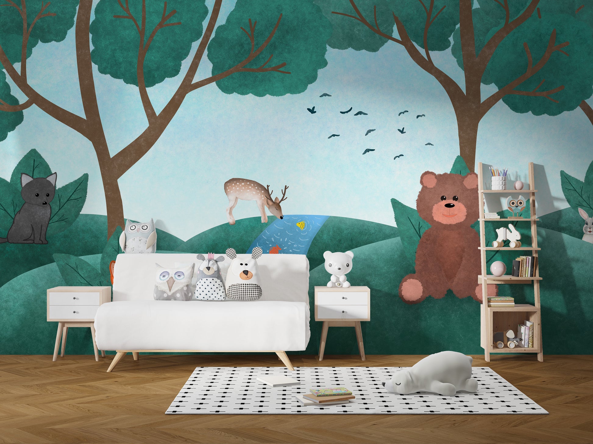 Fairy Forest Animal Mural Wallpaper