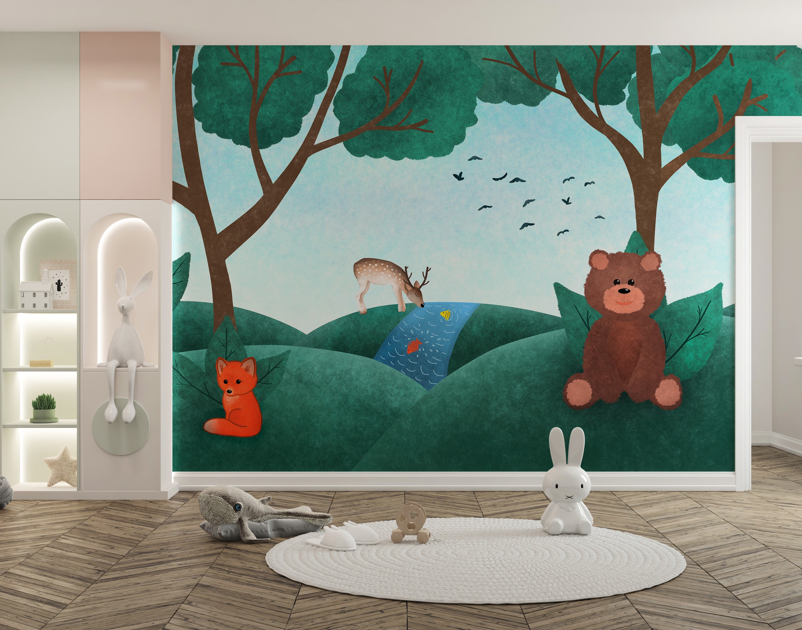 Fairy Forest Animal Wallpaper for Walls
