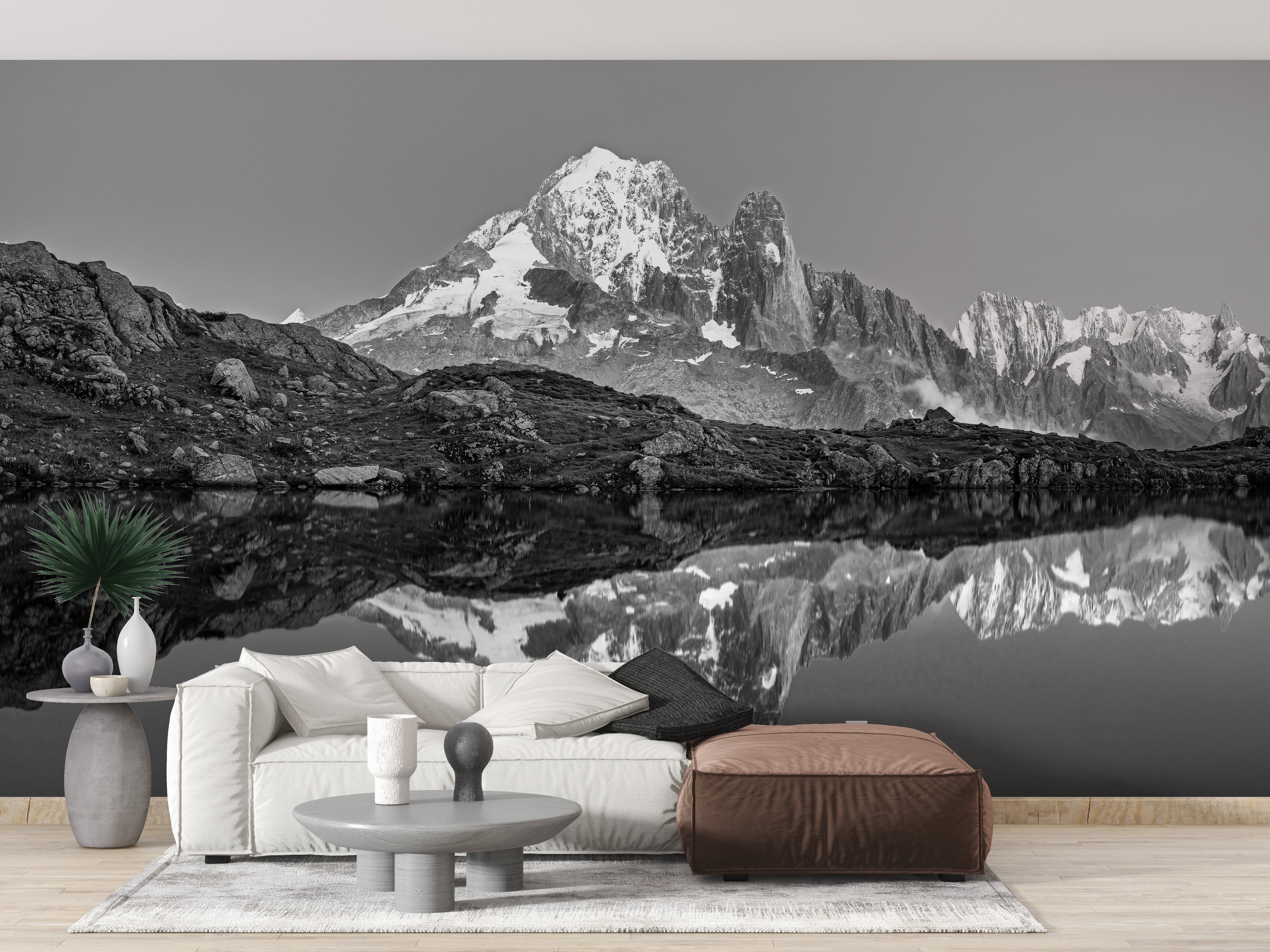 Black and White Landscape Mountain Wallpaper for Walls