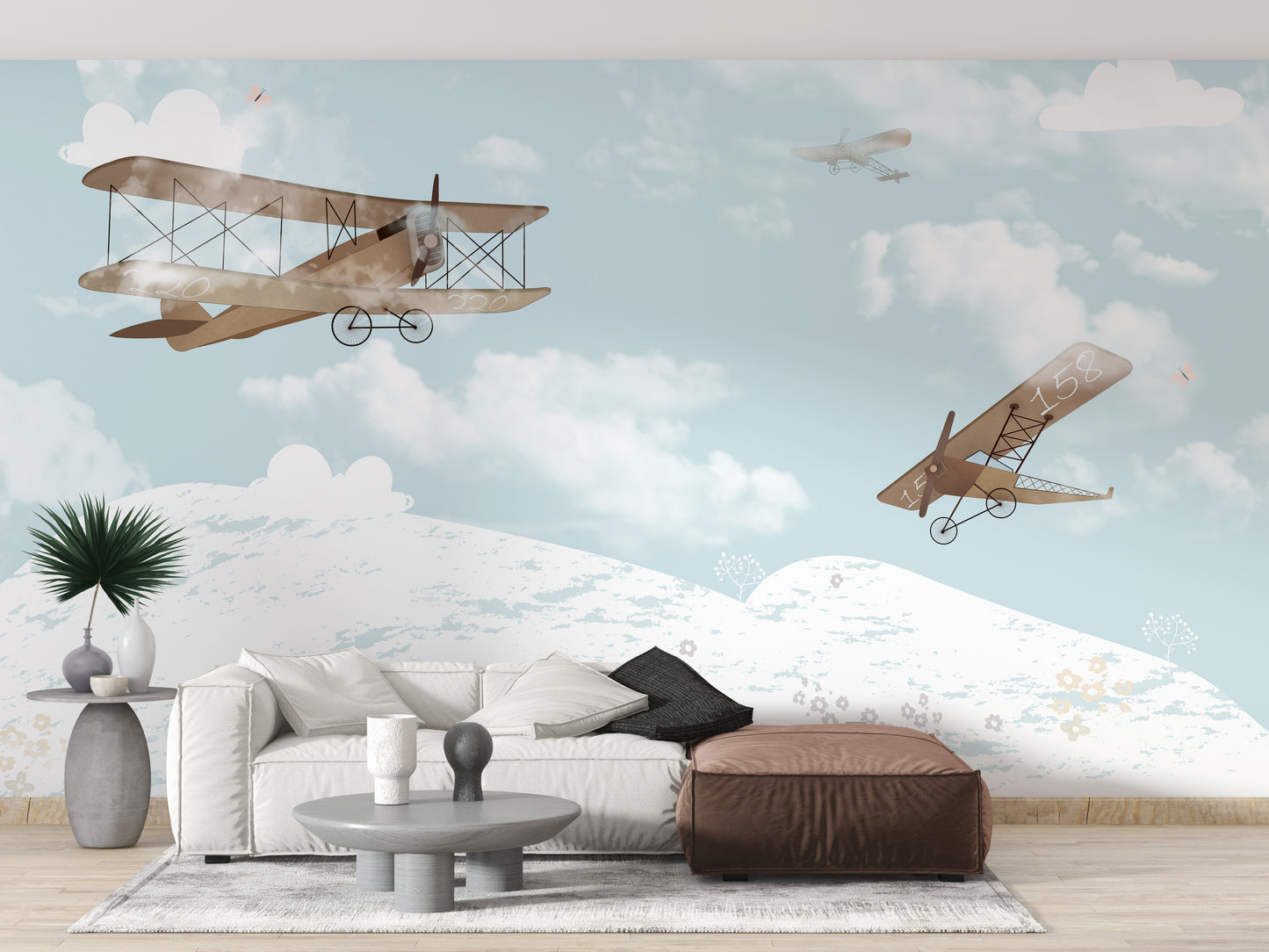 Flying Airplanes in the Sky Wallpaper