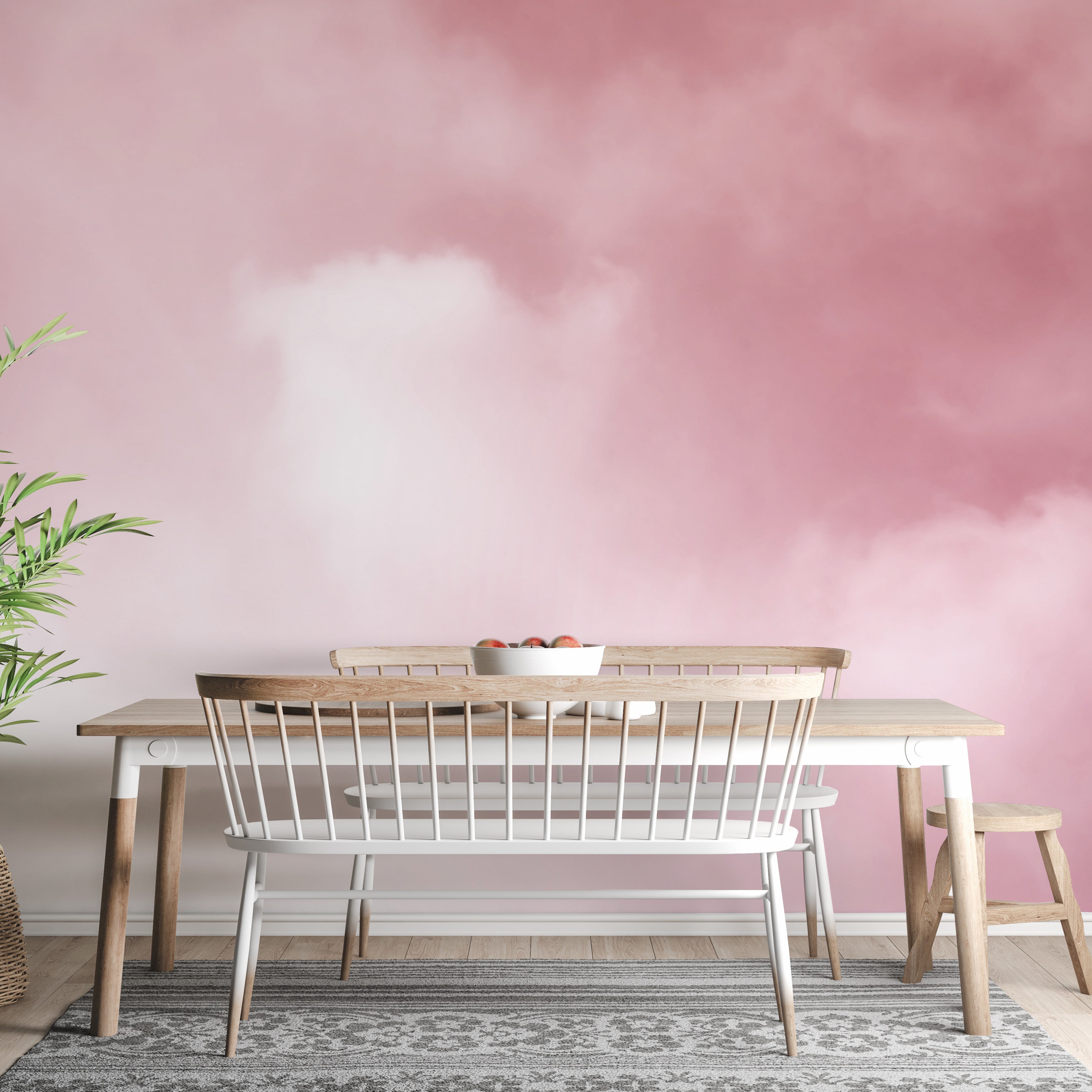 Pink Sky And Clouds wallpaper mural