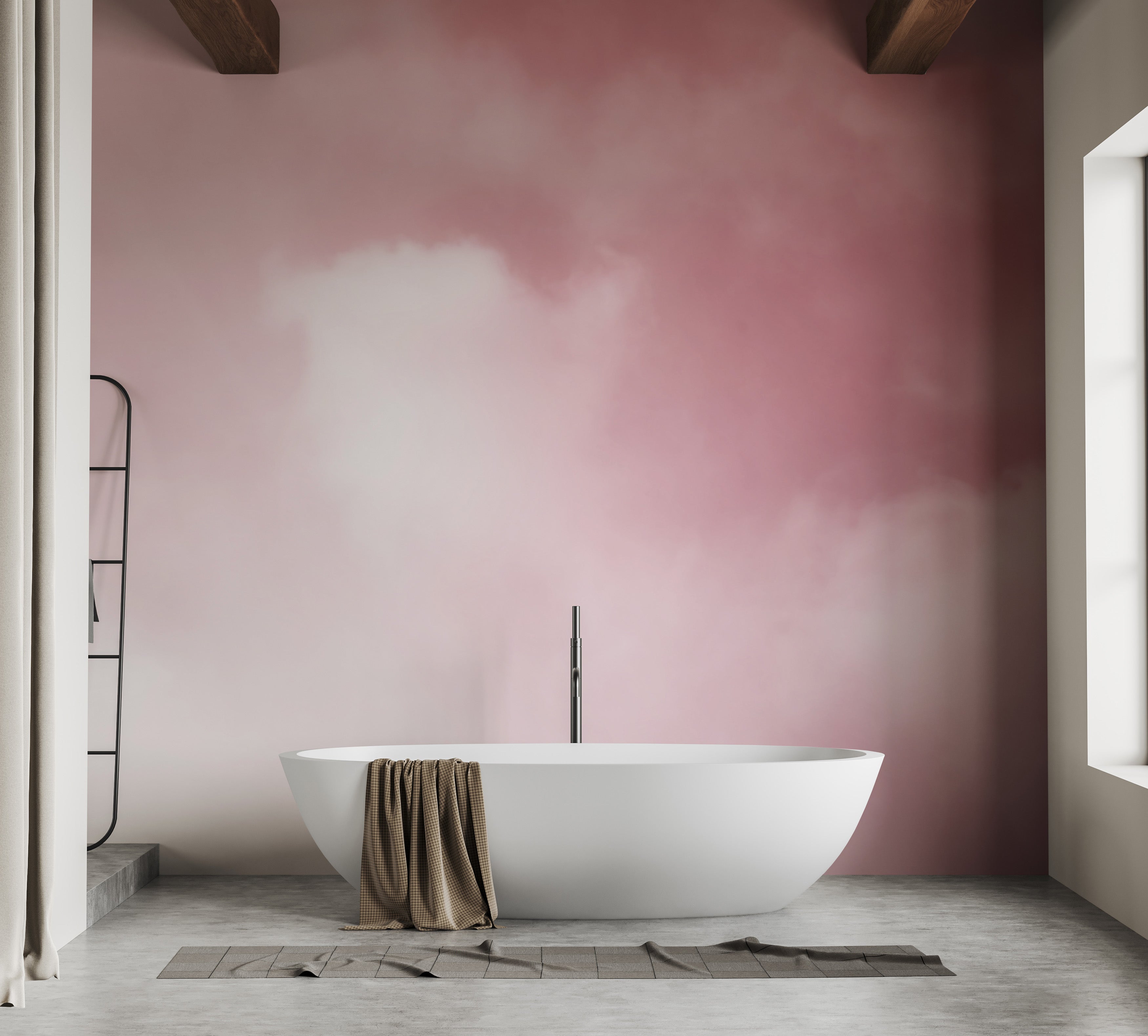 Pink Sky And Clouds mural wallpaper