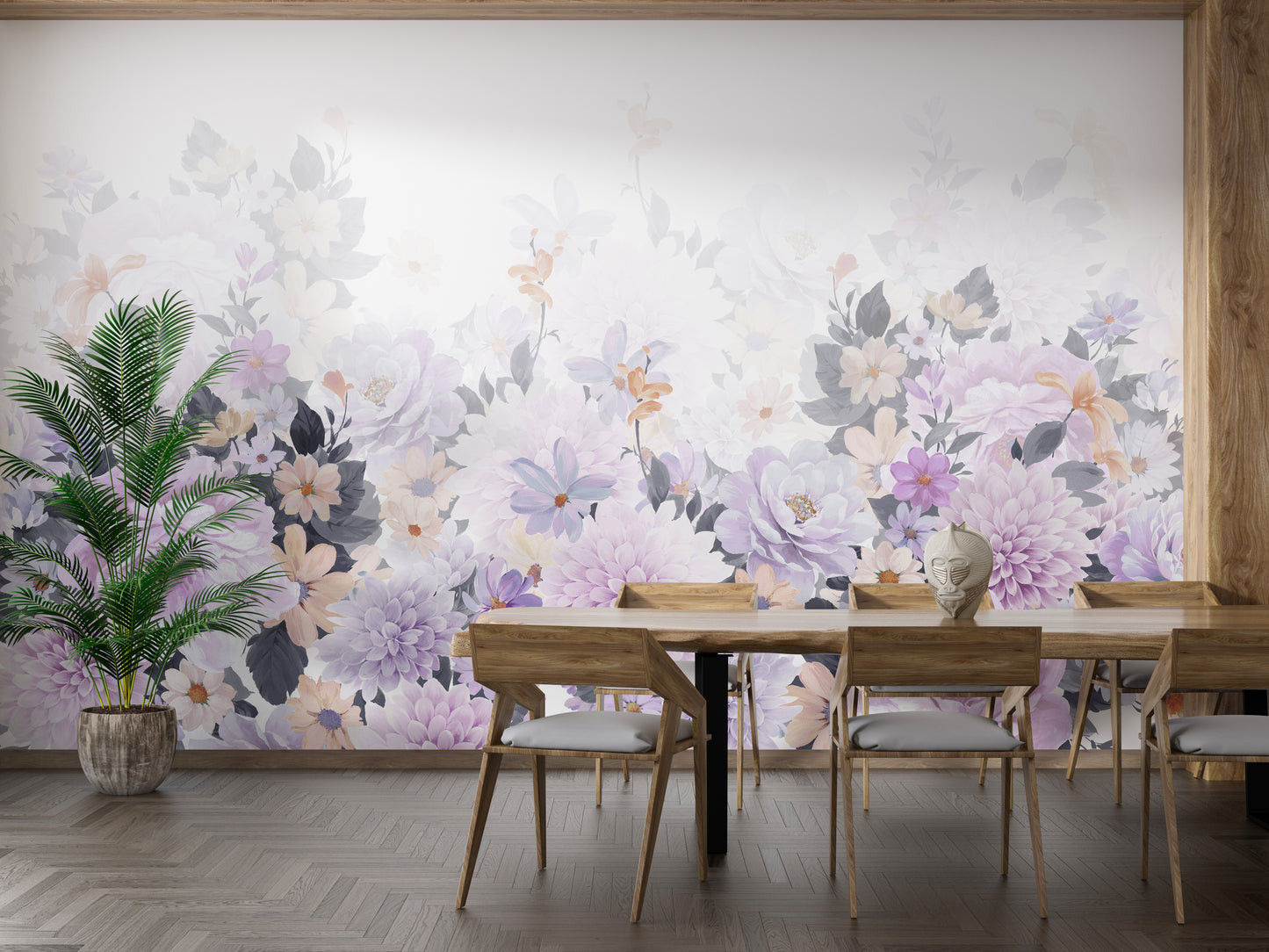 Artistic peony wallpaper with delicate flower details.