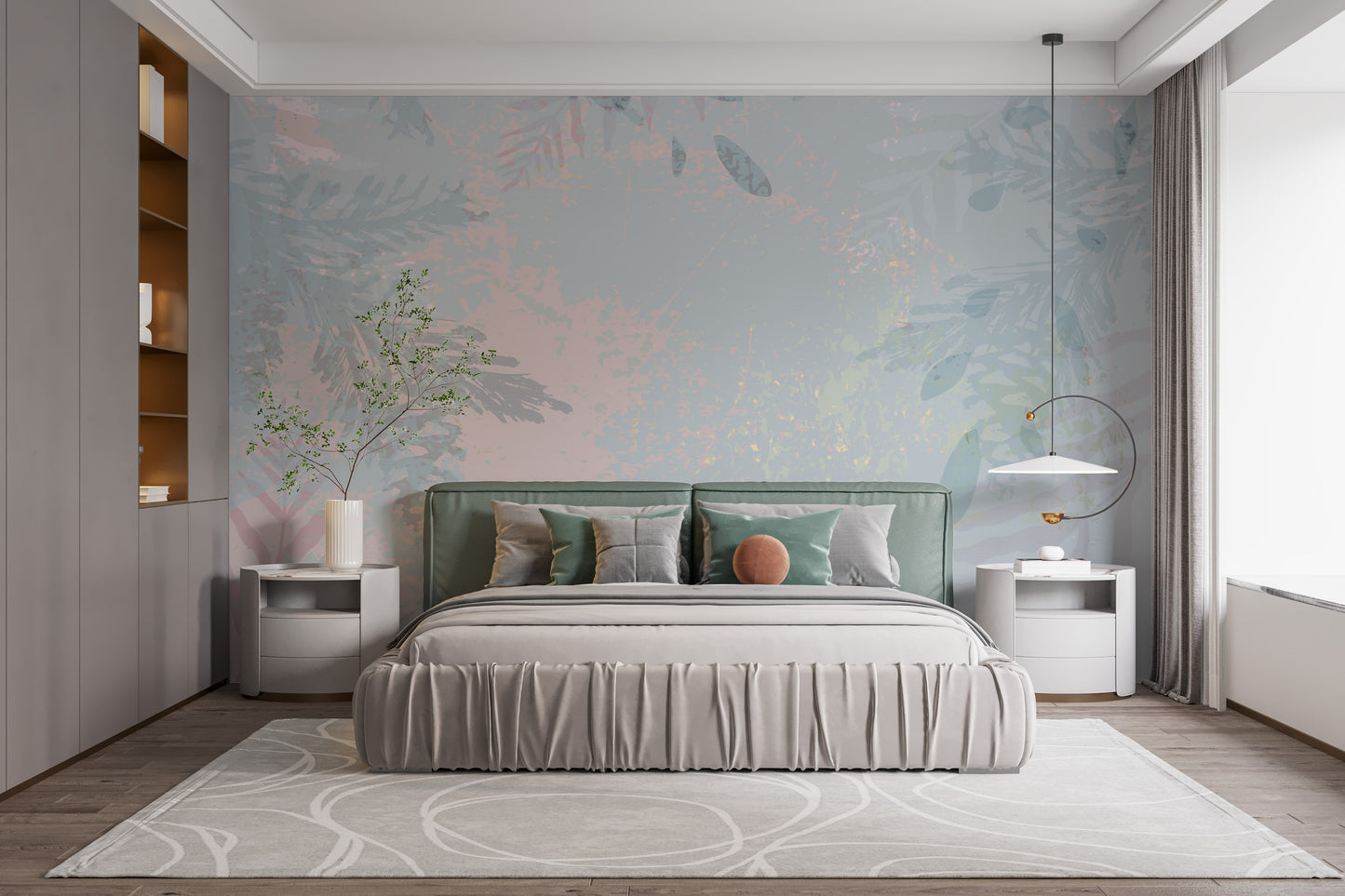 Abstract Botanical Wallpaper Mural