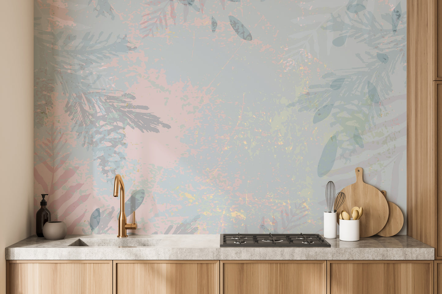 Abstract Botanical Wallpaper Mural