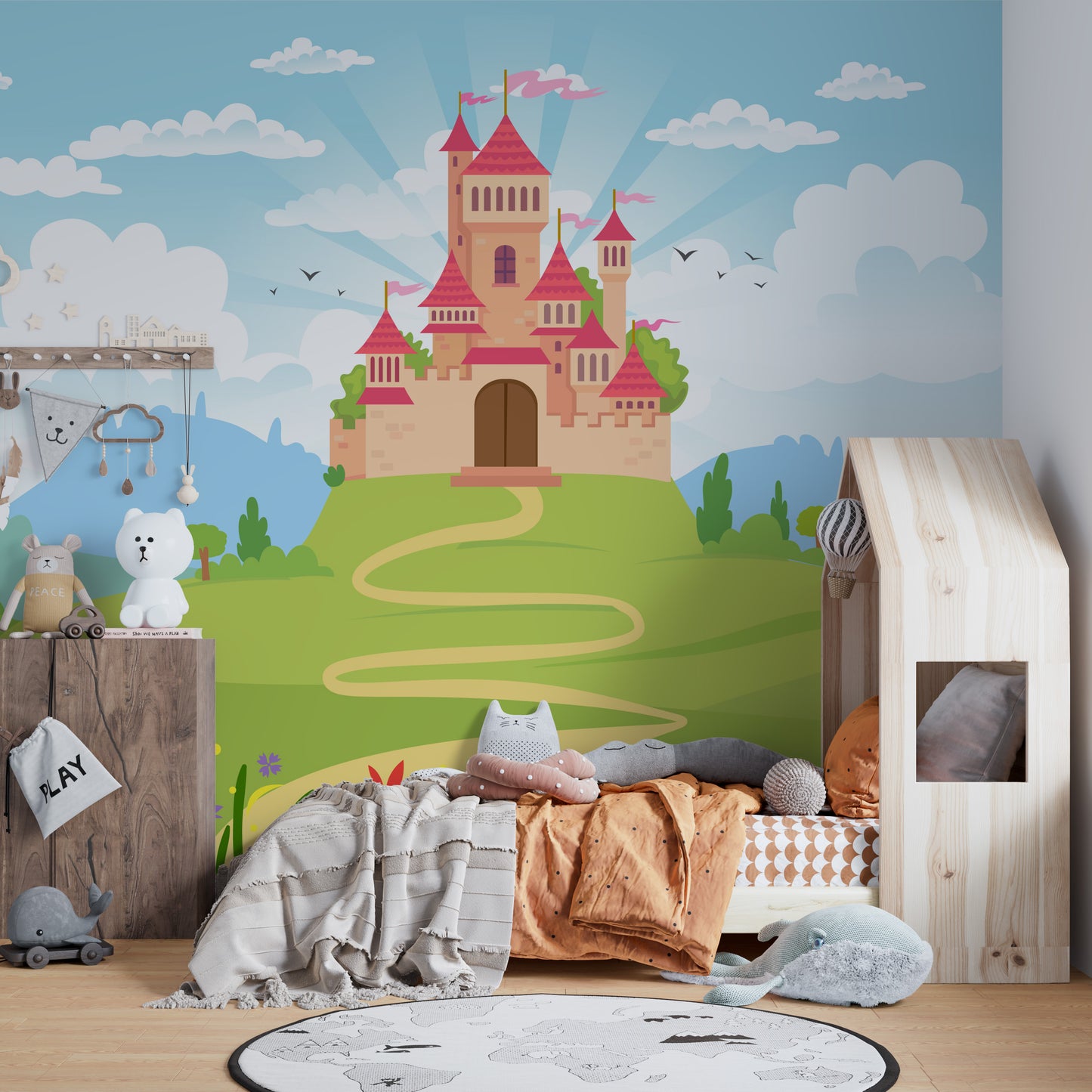 Fantacy Castle Wallpaper for Girls Room