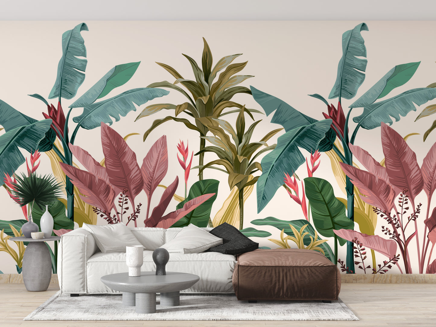 Beautiful Banana Leaves Wallpaper Mural