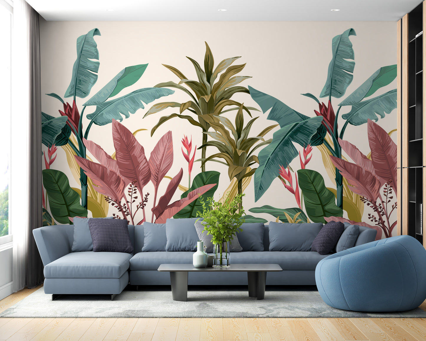 Beautiful Banana Leaves Wallpaper Mural