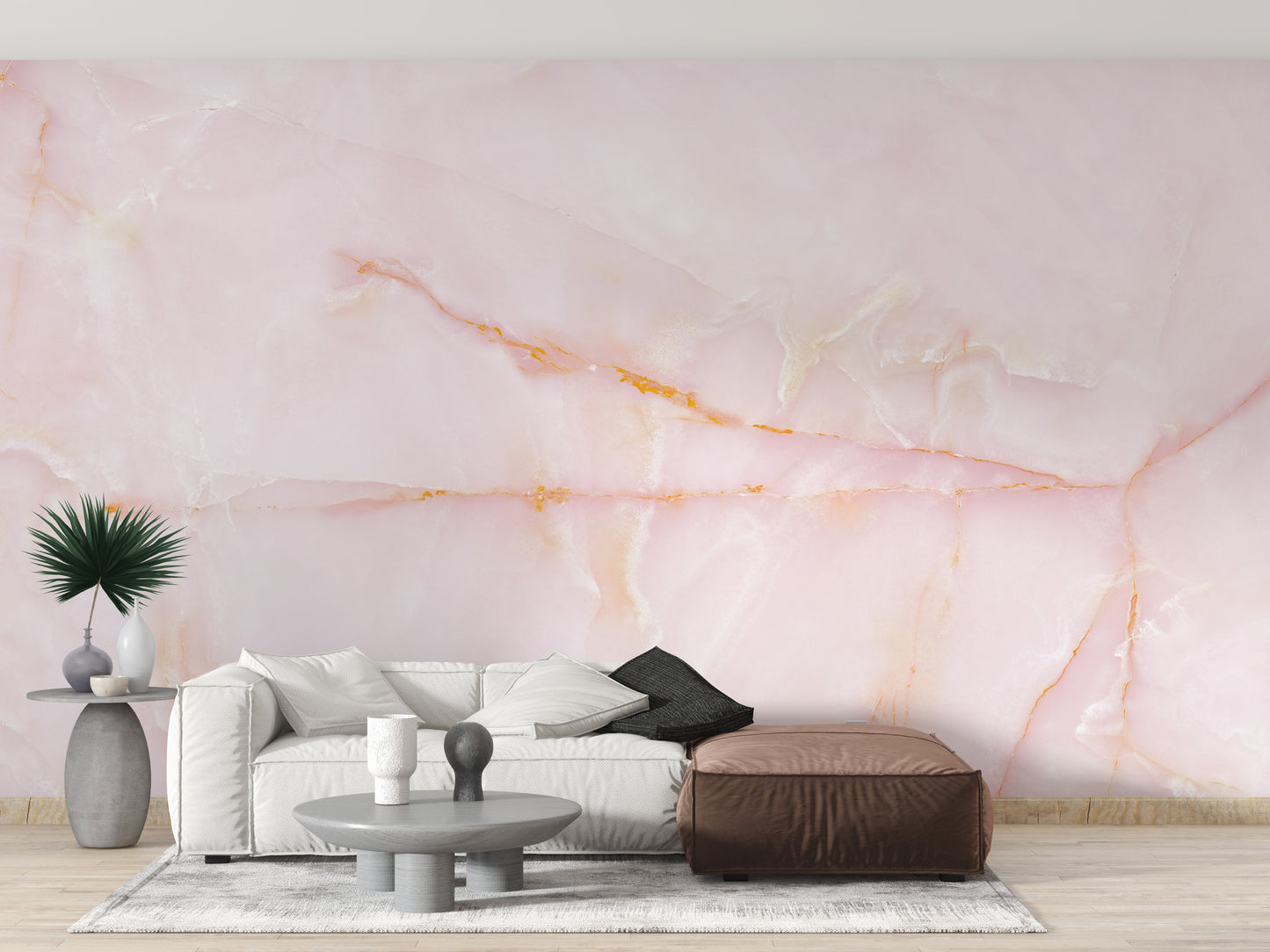 Natural Smooth Pink Onyx Marble Stone Wallpaper Murals