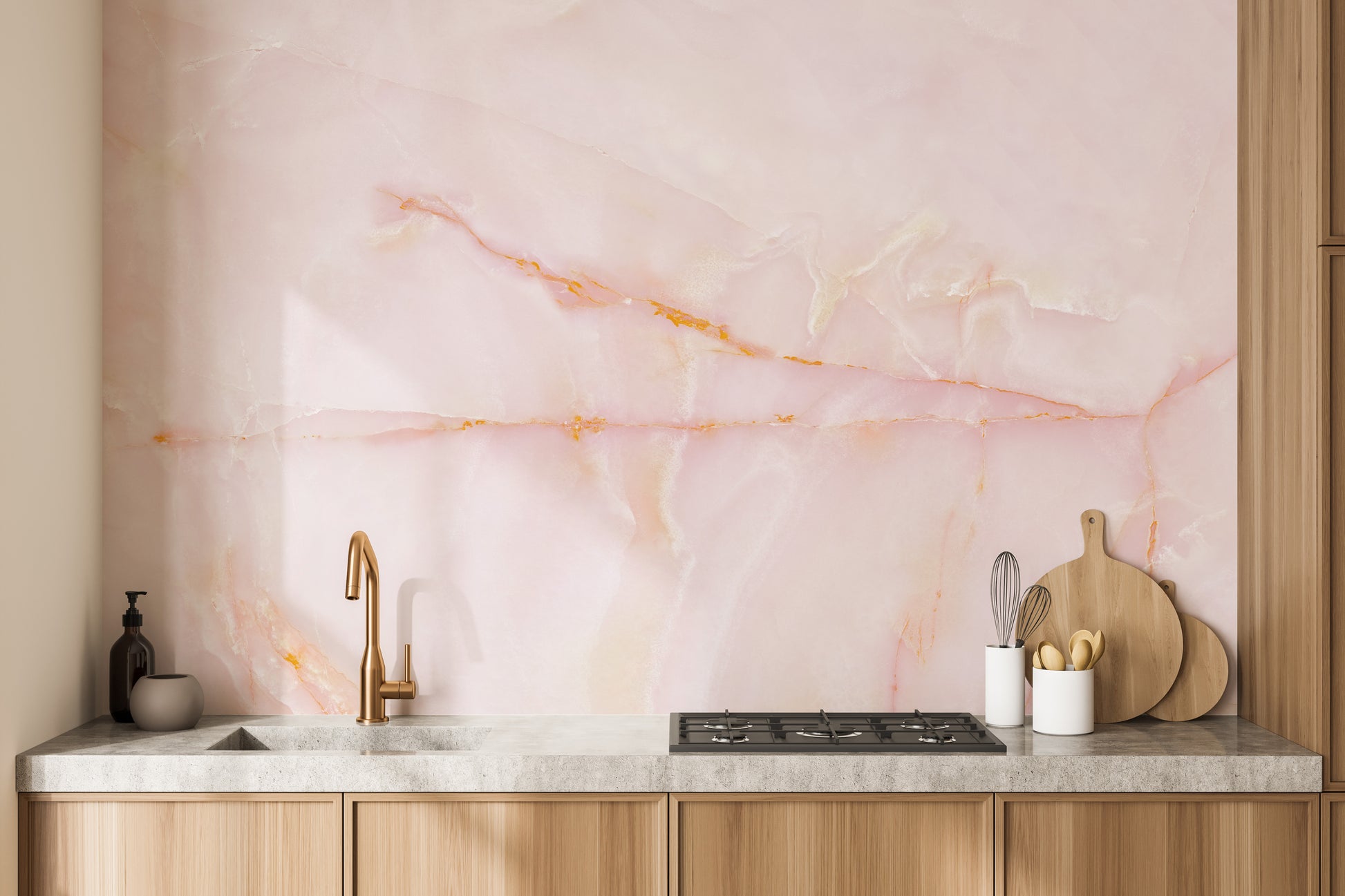 Pink Marble Wallpaper with Subtle Onyx Texture