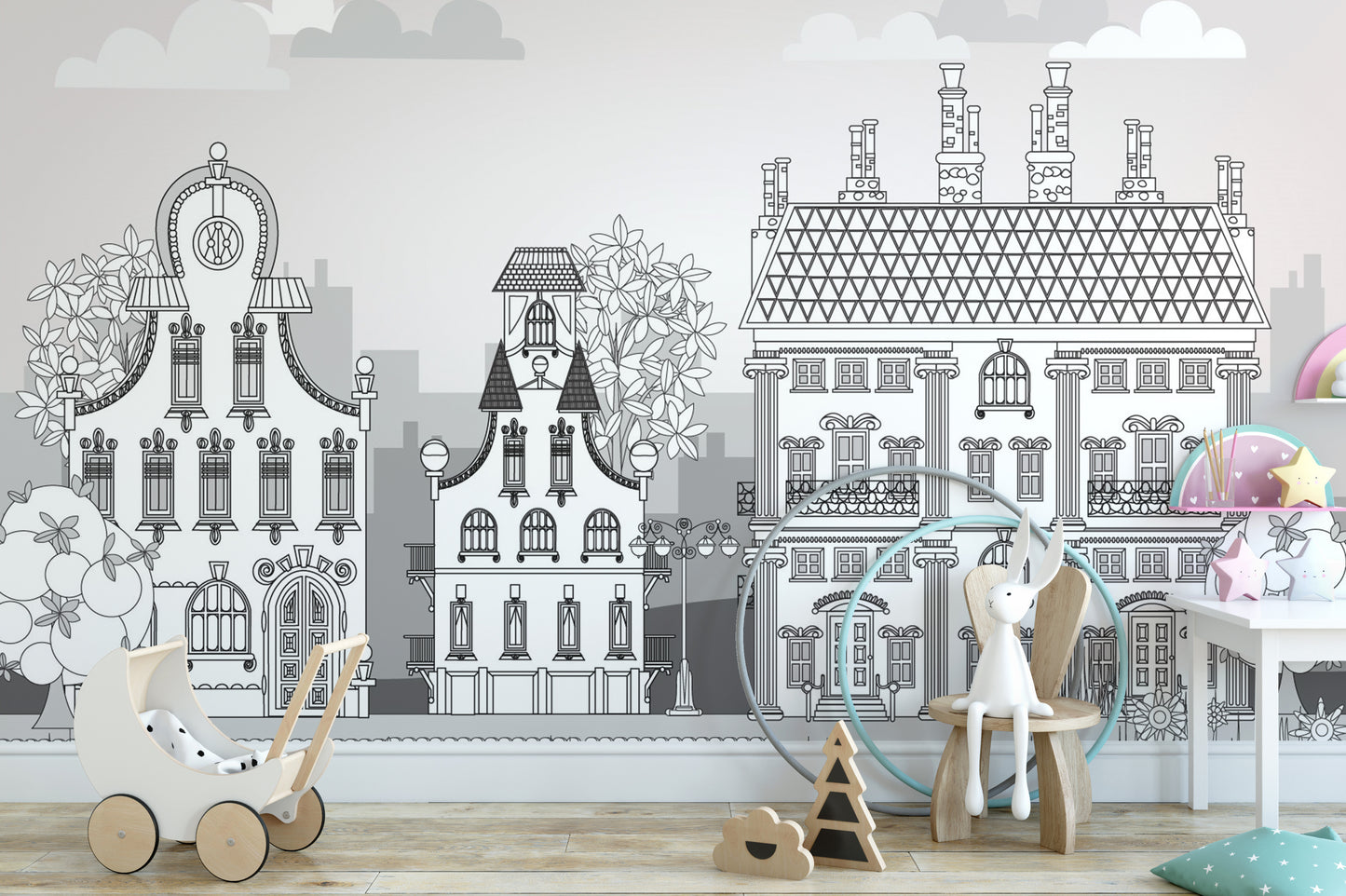 City Town Kids Wallpaper Mural