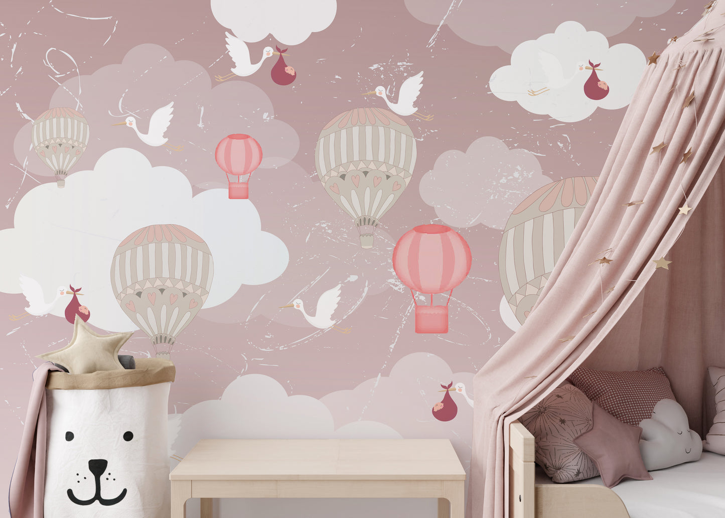 3D Hot Air Balloon Wallpaper Mural