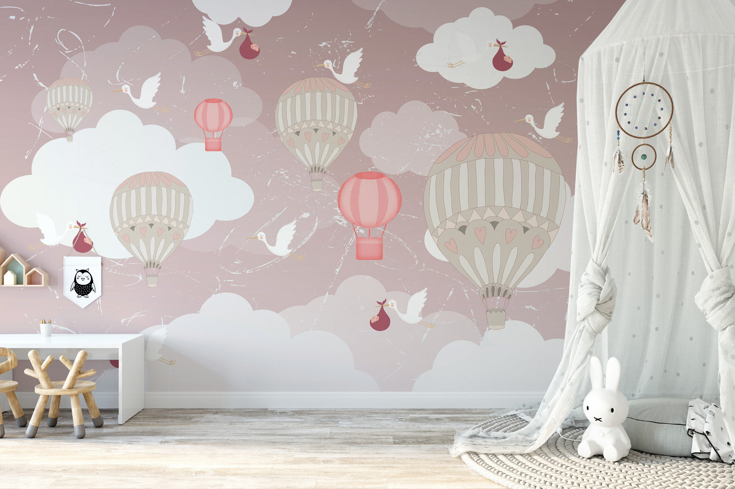 3D Hot Air Balloon Wallpaper Mural