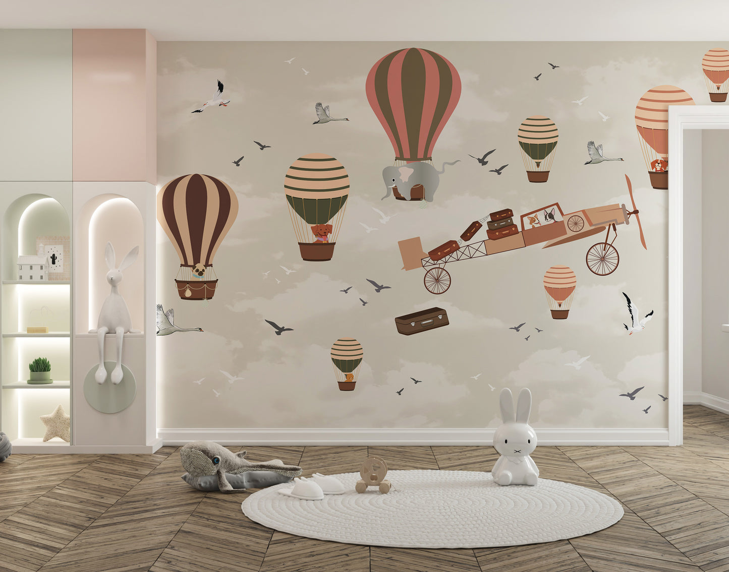 Whimsical Sky High Adventure Mural