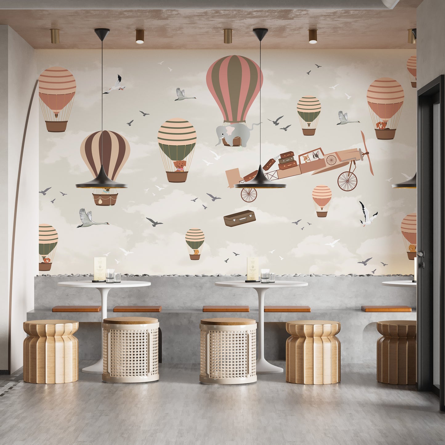 Whimsical Sky High Adventure Mural