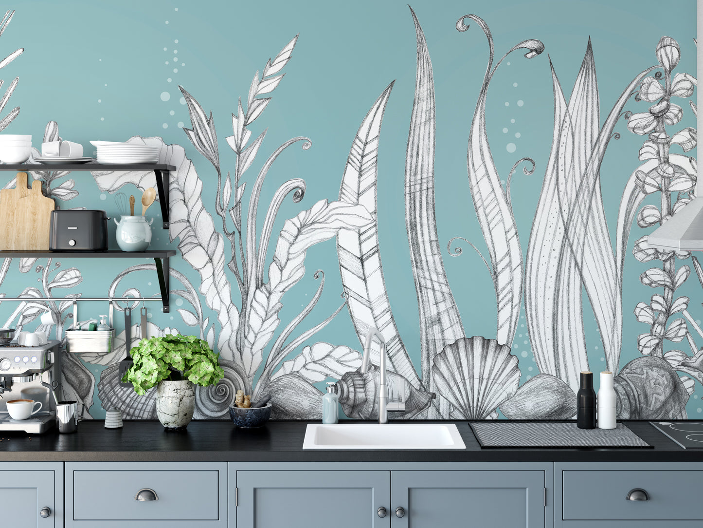 Hand drawn floral wallpaper murals - Giffywalls