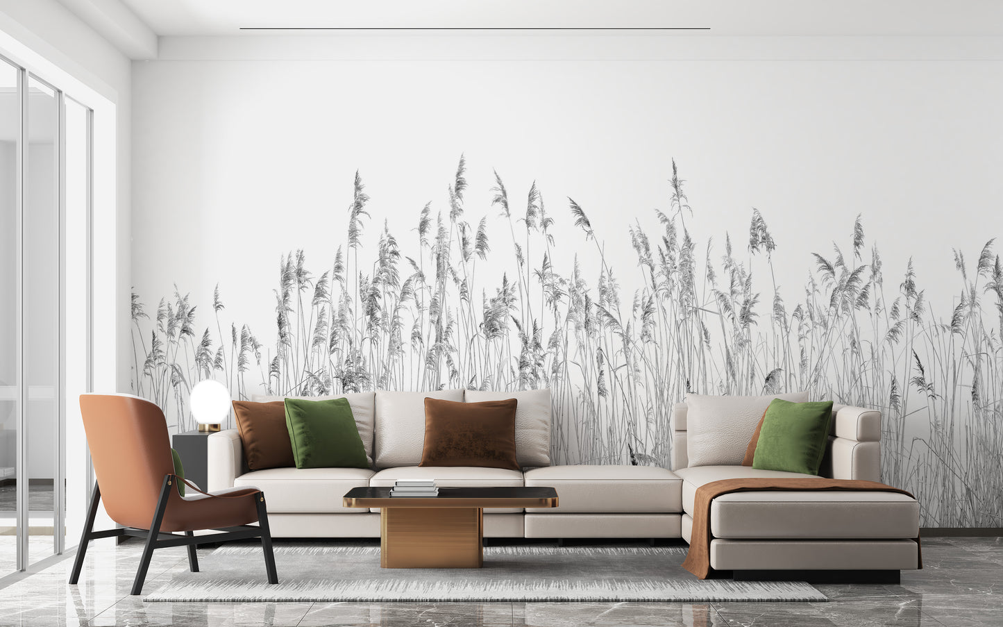 Gray Canebrake Wallpaper Mural