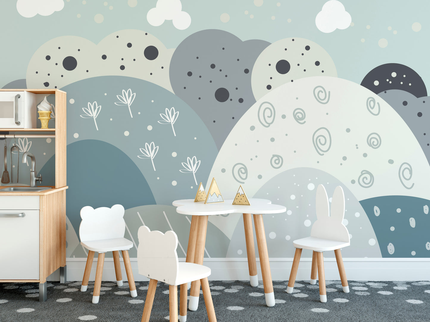 Children Mountain Wallpaper Mural - Giffywalls