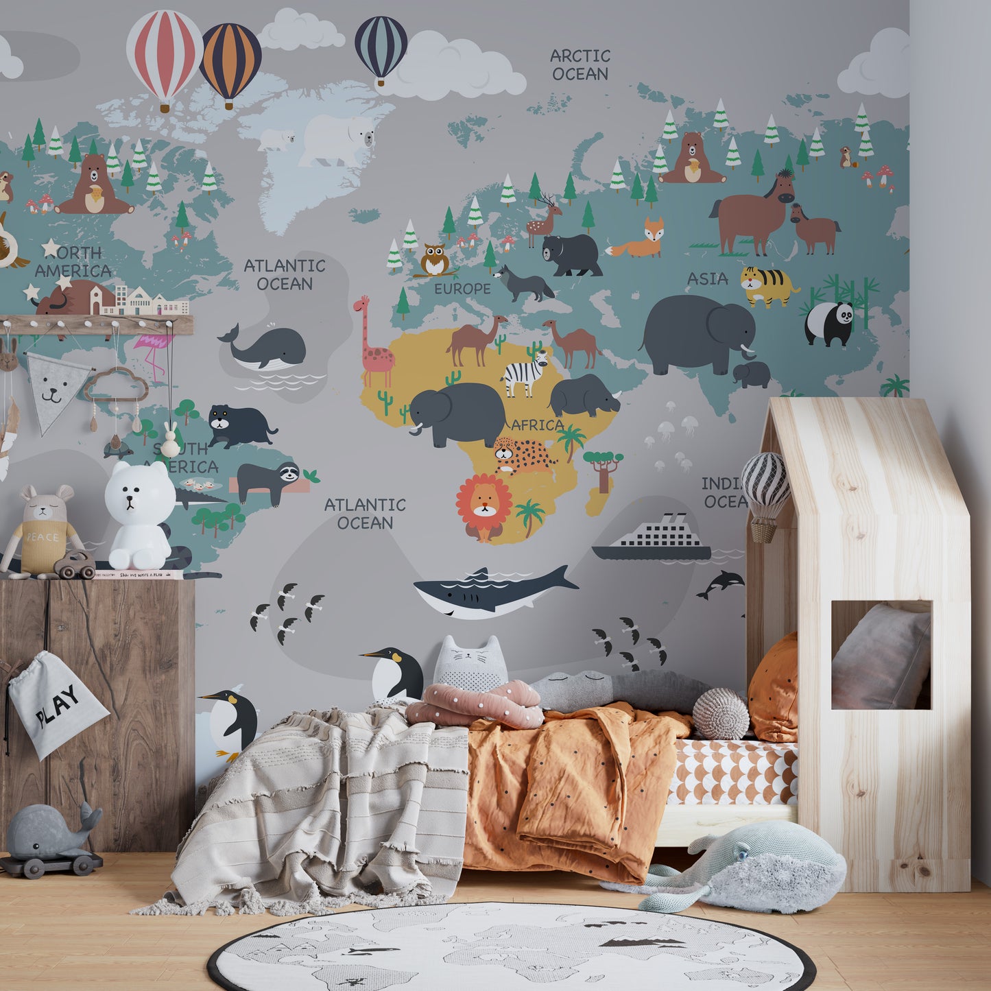 Children's World Map Wallpaper