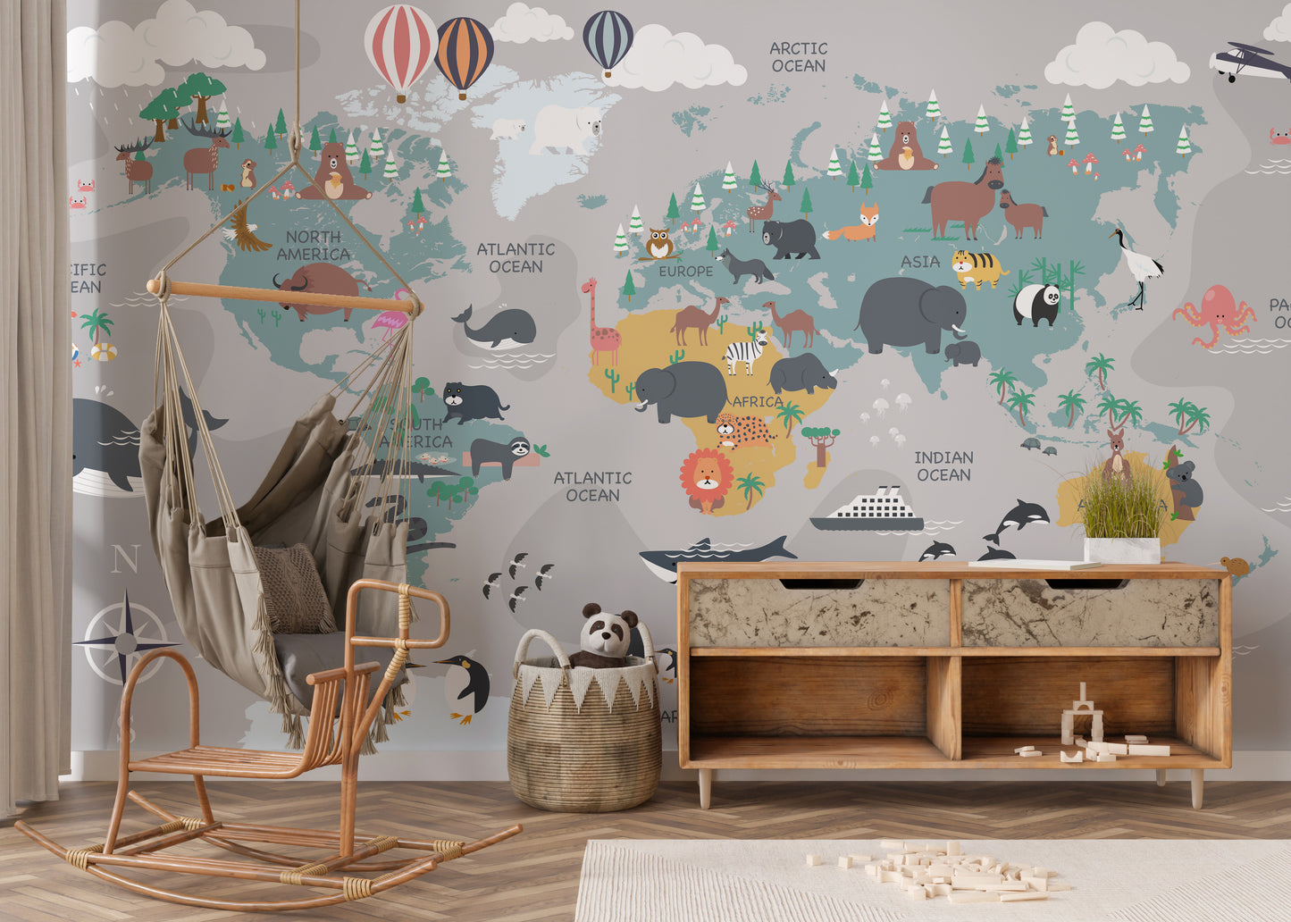 Children's World Map Wallpaper