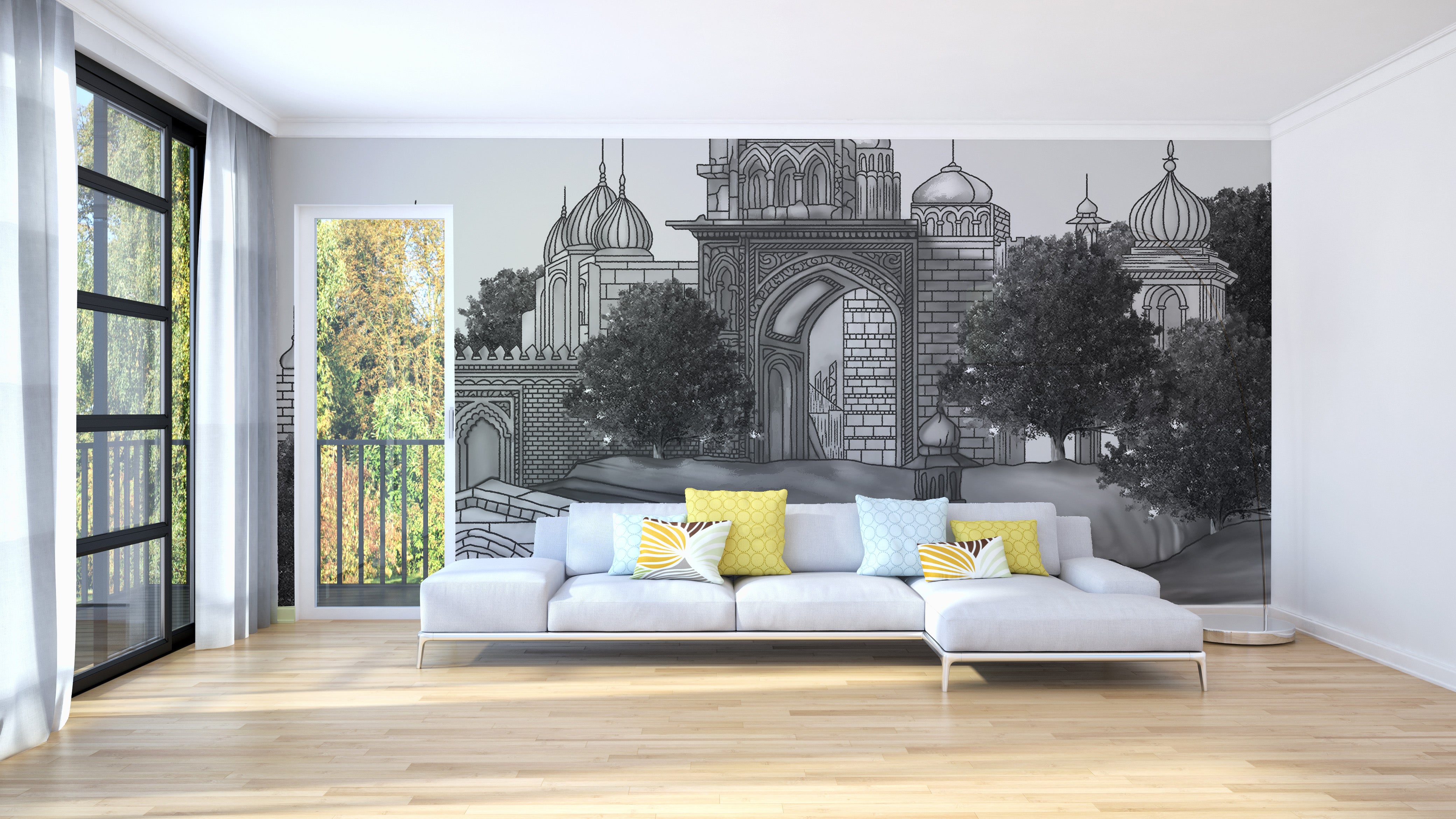 Mughal mansion artwork wall mural