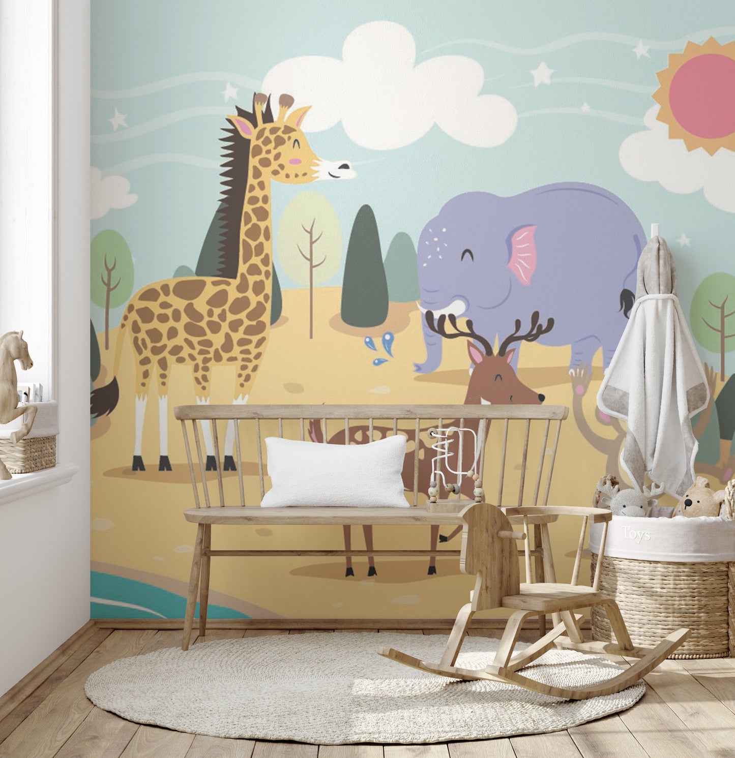 Animal on Island Wallpaper Mural