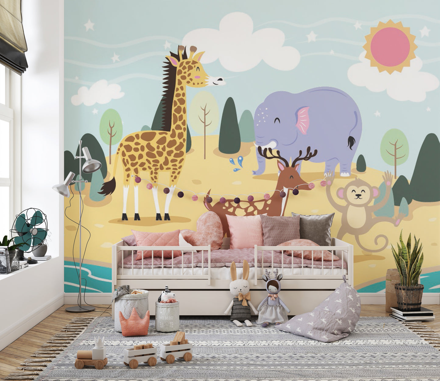 Animal on Island Wallpaper Mural