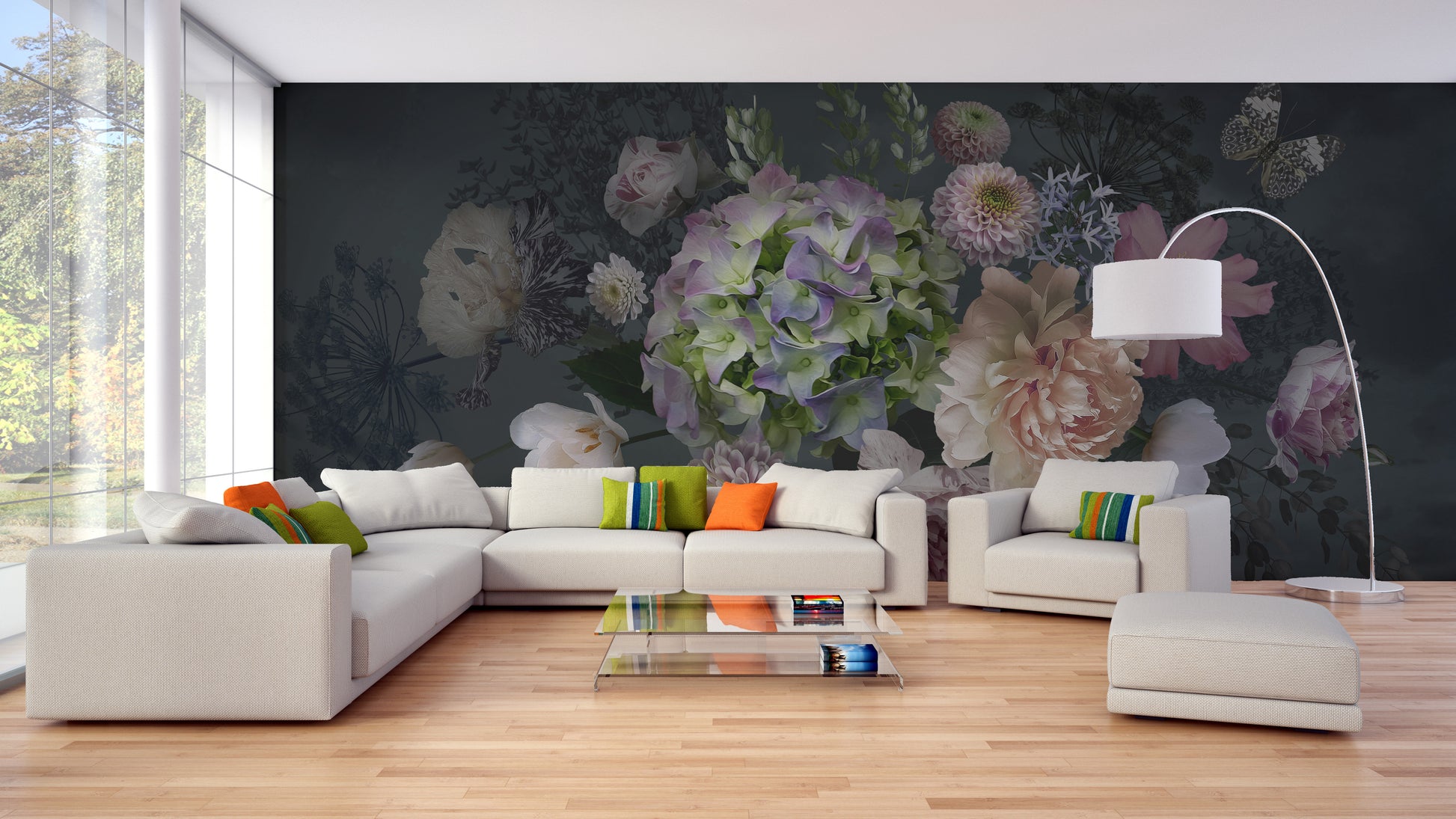 Blooming floral wallpaper with charm