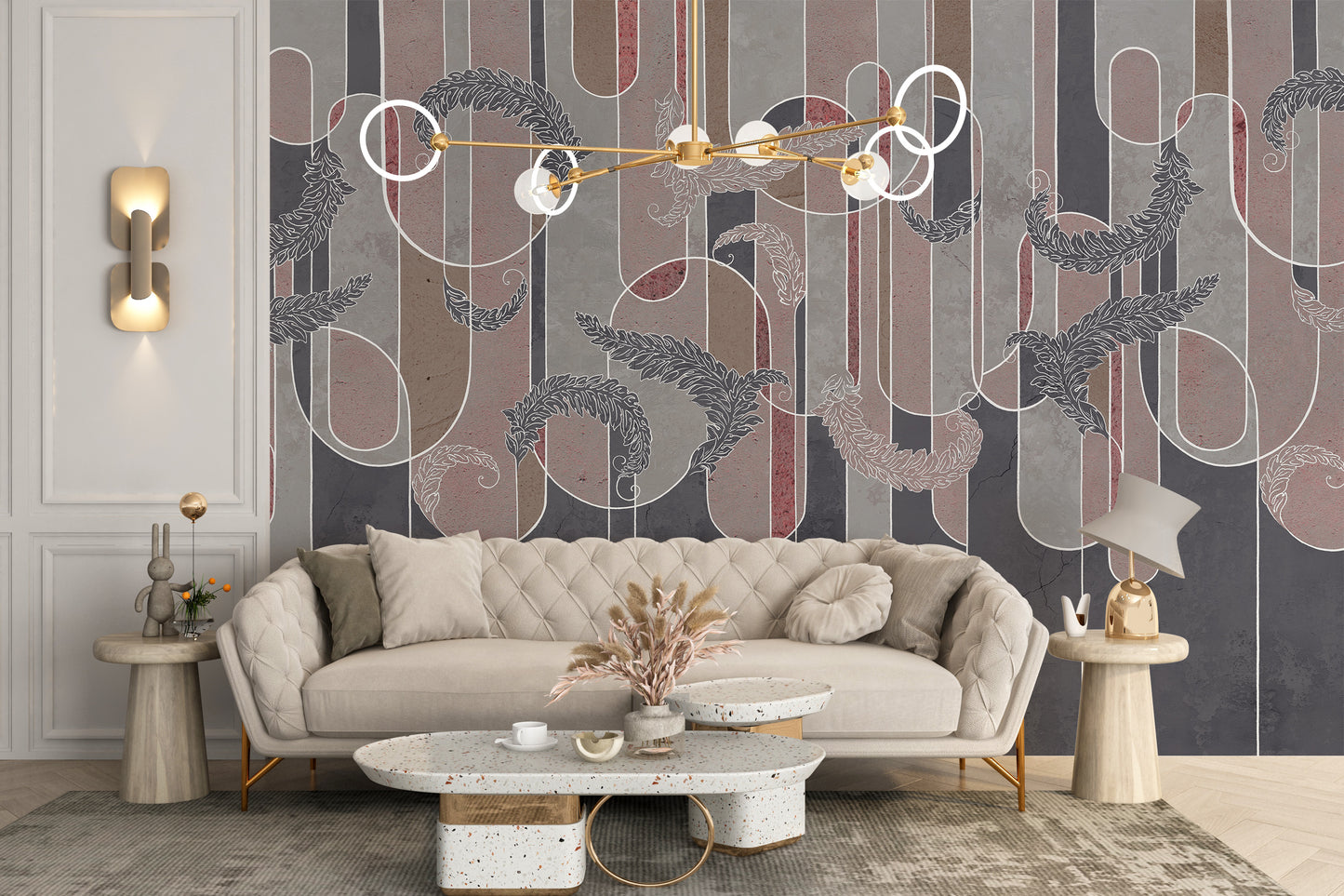 Art Deco Concrete Grunge Wallpaper Mural