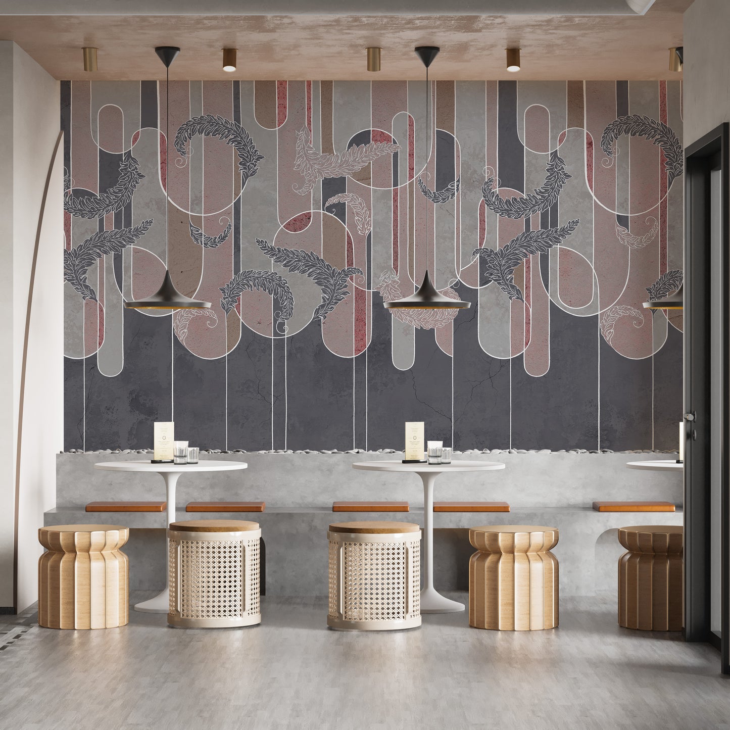 Art Deco Concrete Grunge Wallpaper Mural