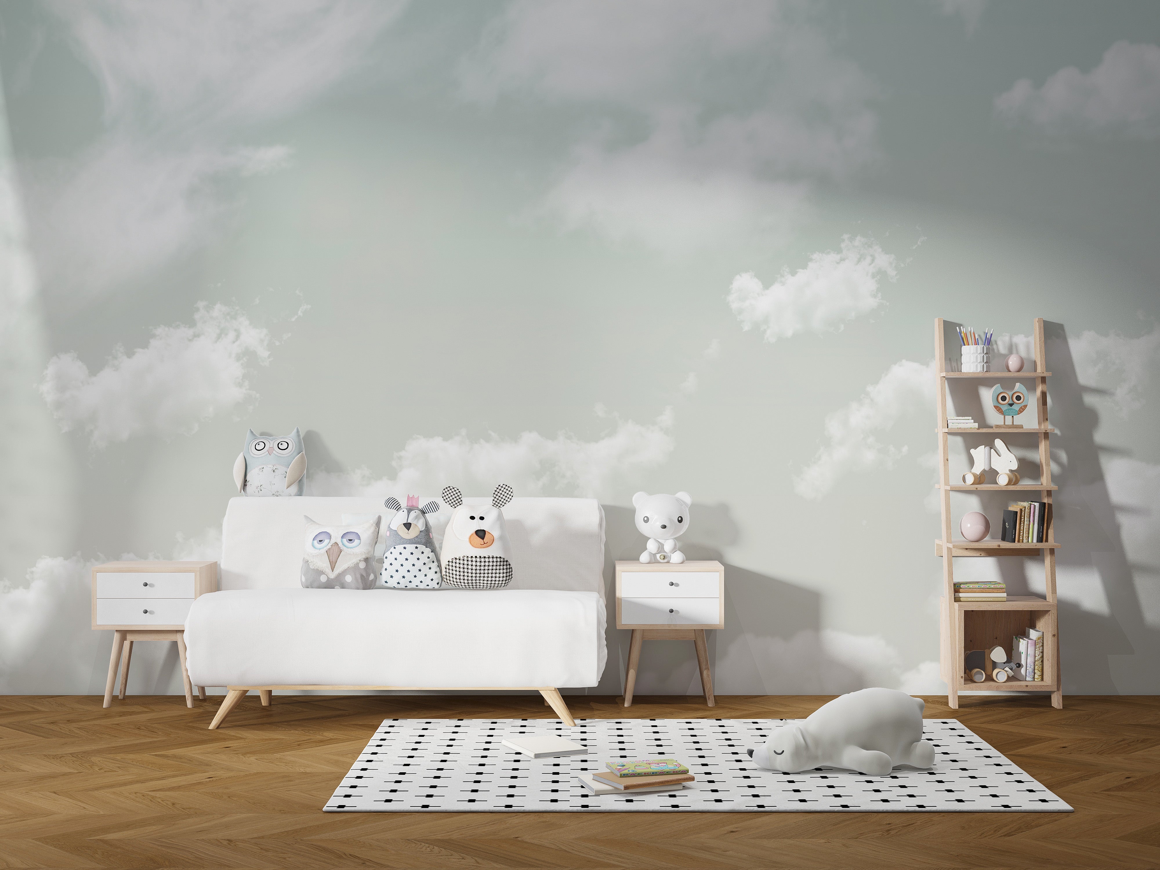 Tranquil skies and dreamy cloud murals