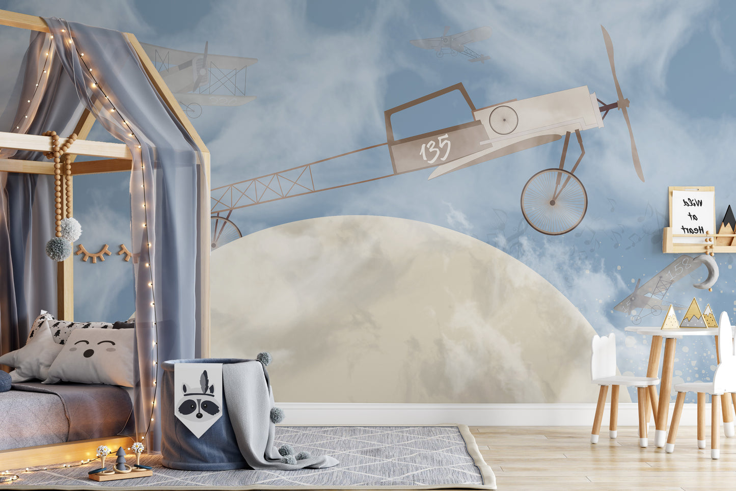 Planes on the Moon Wallpaper Murals