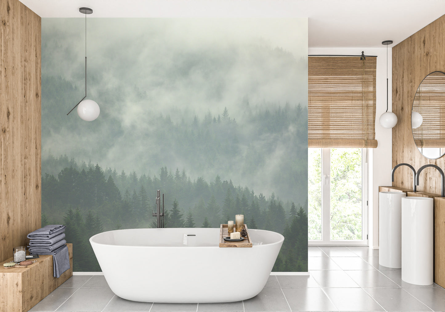 Pine Tree Forest Wallpaper Murals - Giffywalls