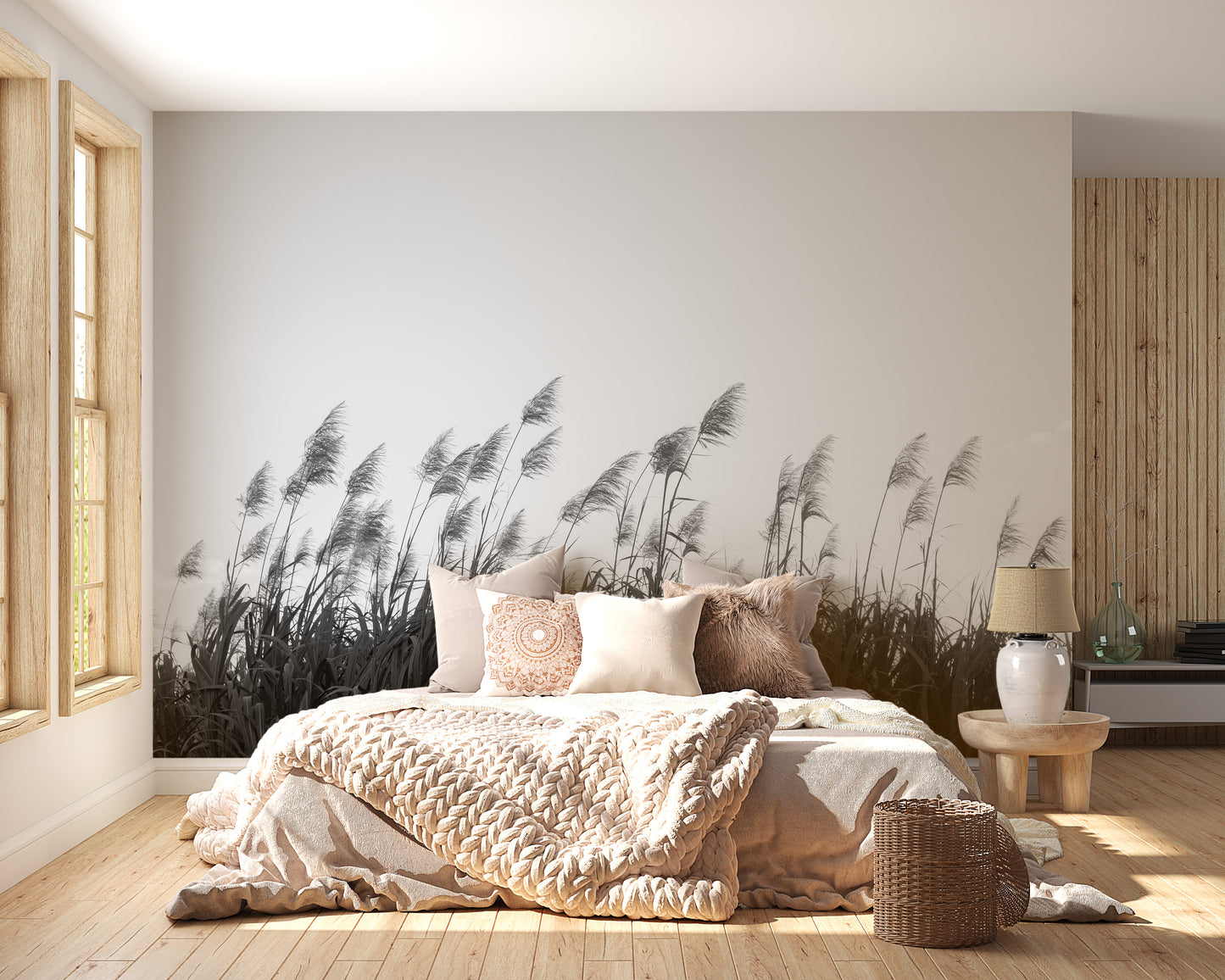 Black & White Sugar cane Wallpaper Murals